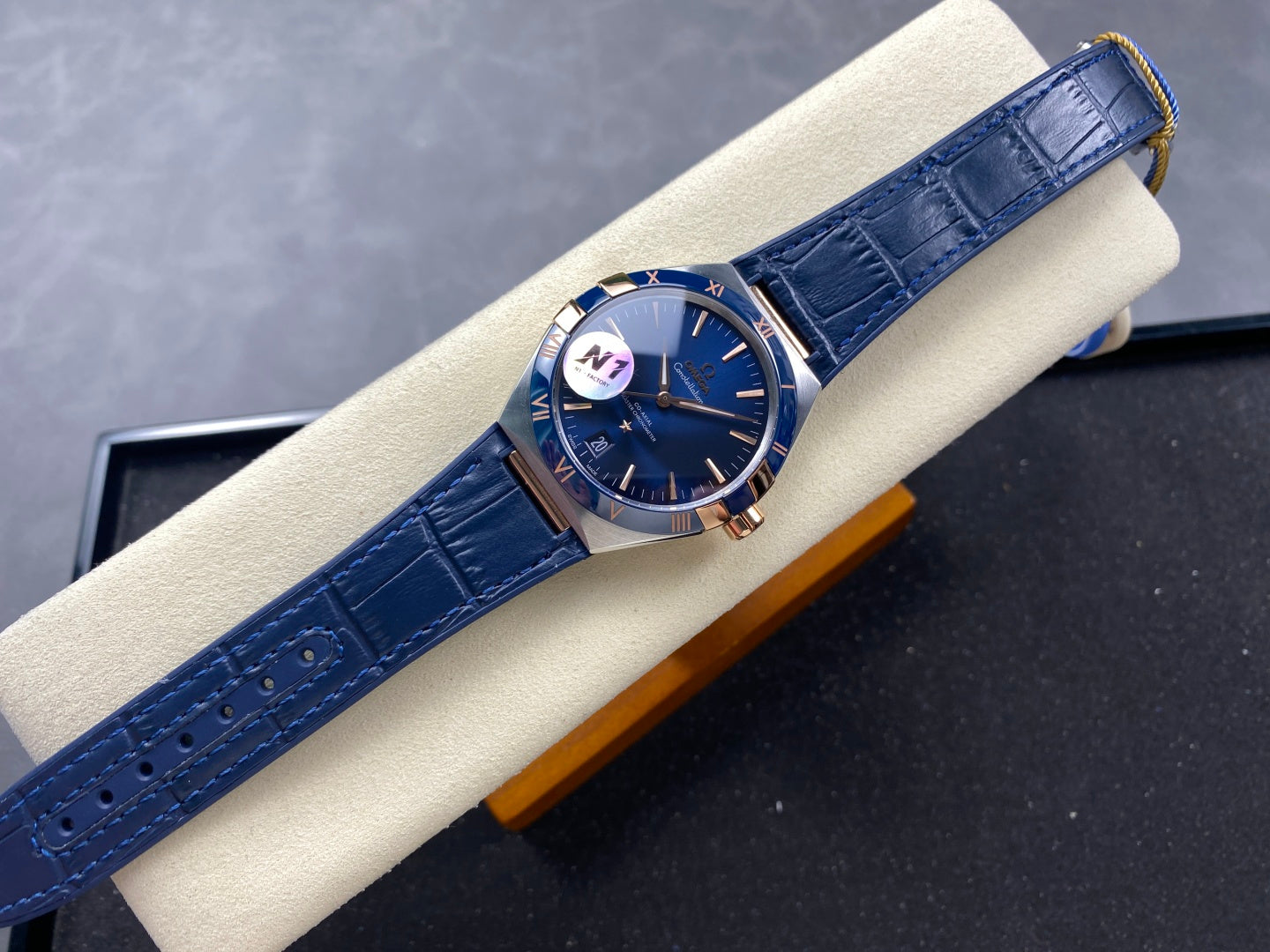Omega Constellation Co-Axial Master Chronometer 41 mm Blue Dial Leather Strap