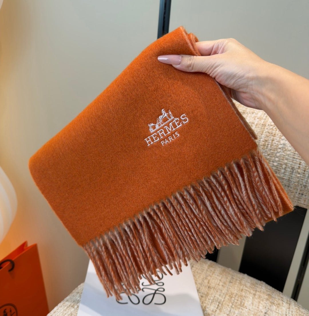 HM Scarf 190 CM Orange Wool 969469
