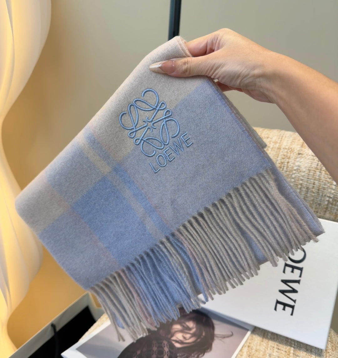 Loewe Scarf 180CM Baby Blue Cashmere 969486