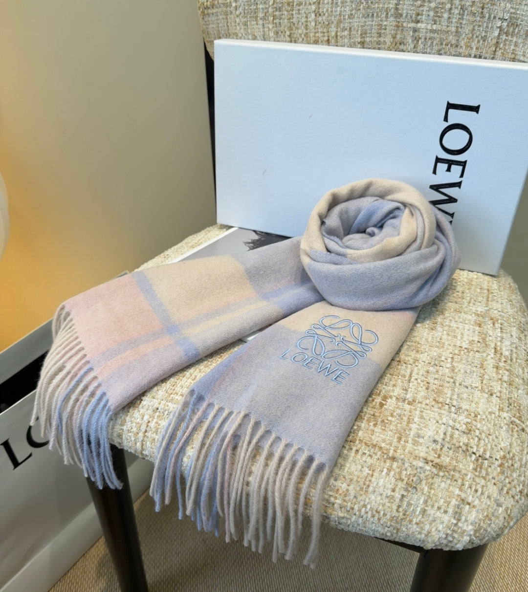 Loewe Scarf 180CM Baby Blue Cashmere 969486