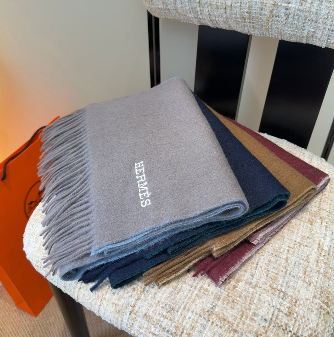 HM Scarf 190 CM Burgundy Wool 969491