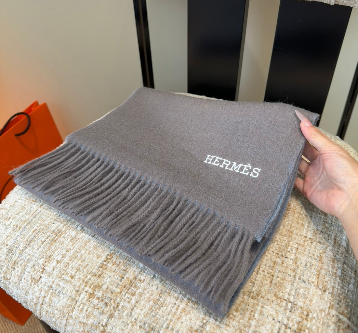 HM Scarf 190 CM Gray Wool 969493