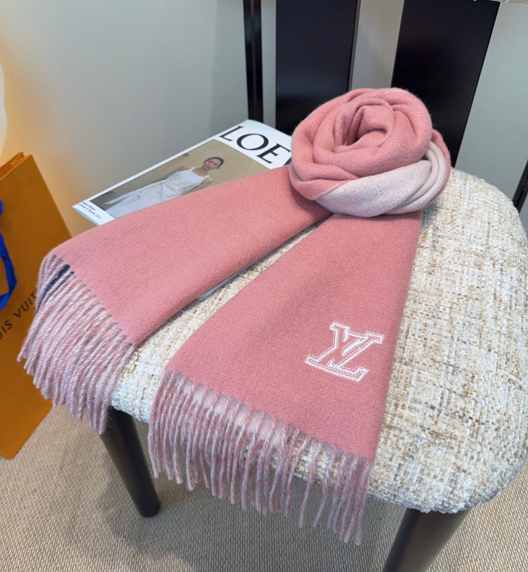 LV Scarf 180cm Pastel Pink Cashmere 973407