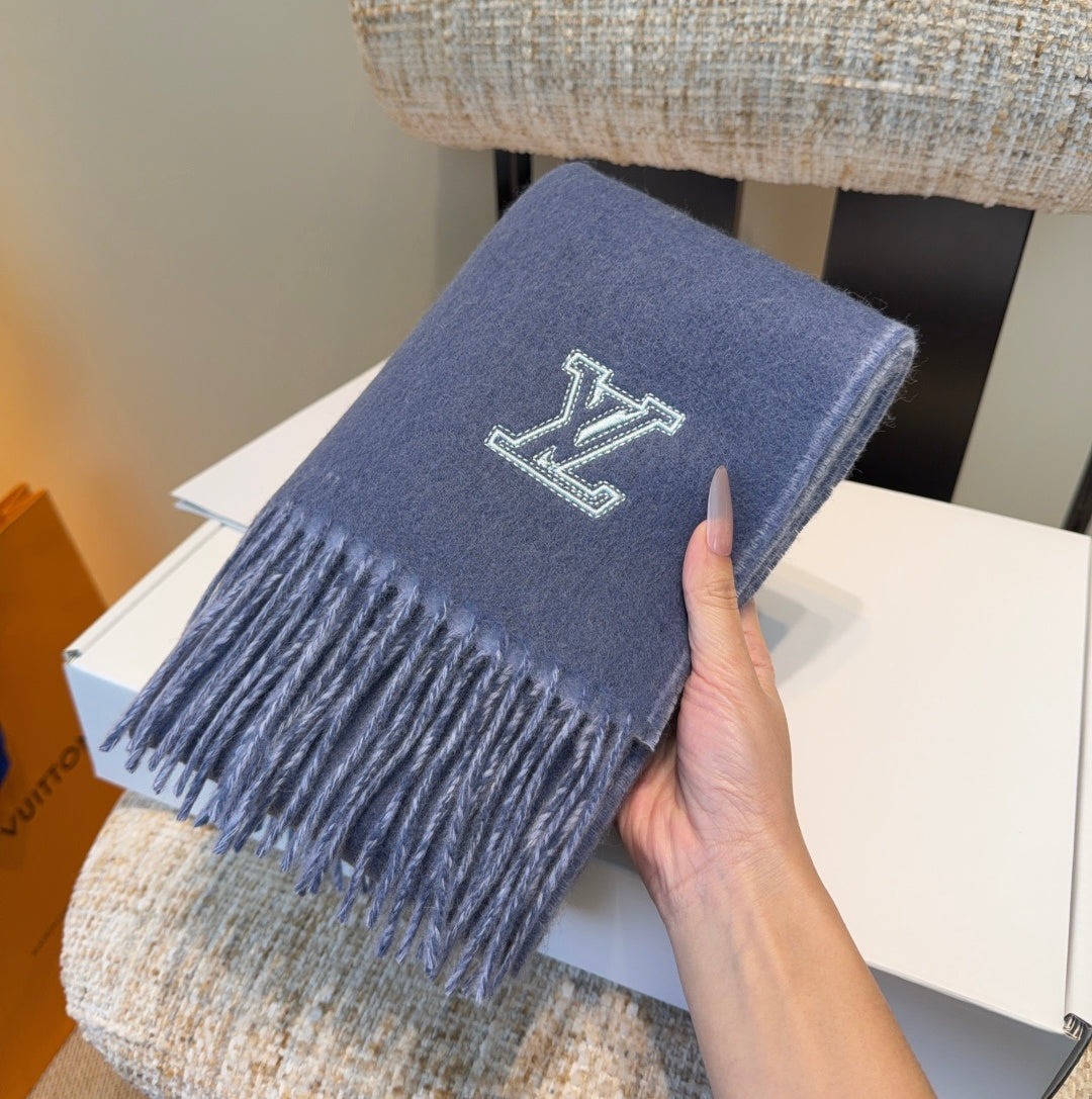LV Scarf 180cm Dark Blue Cashmere 973406