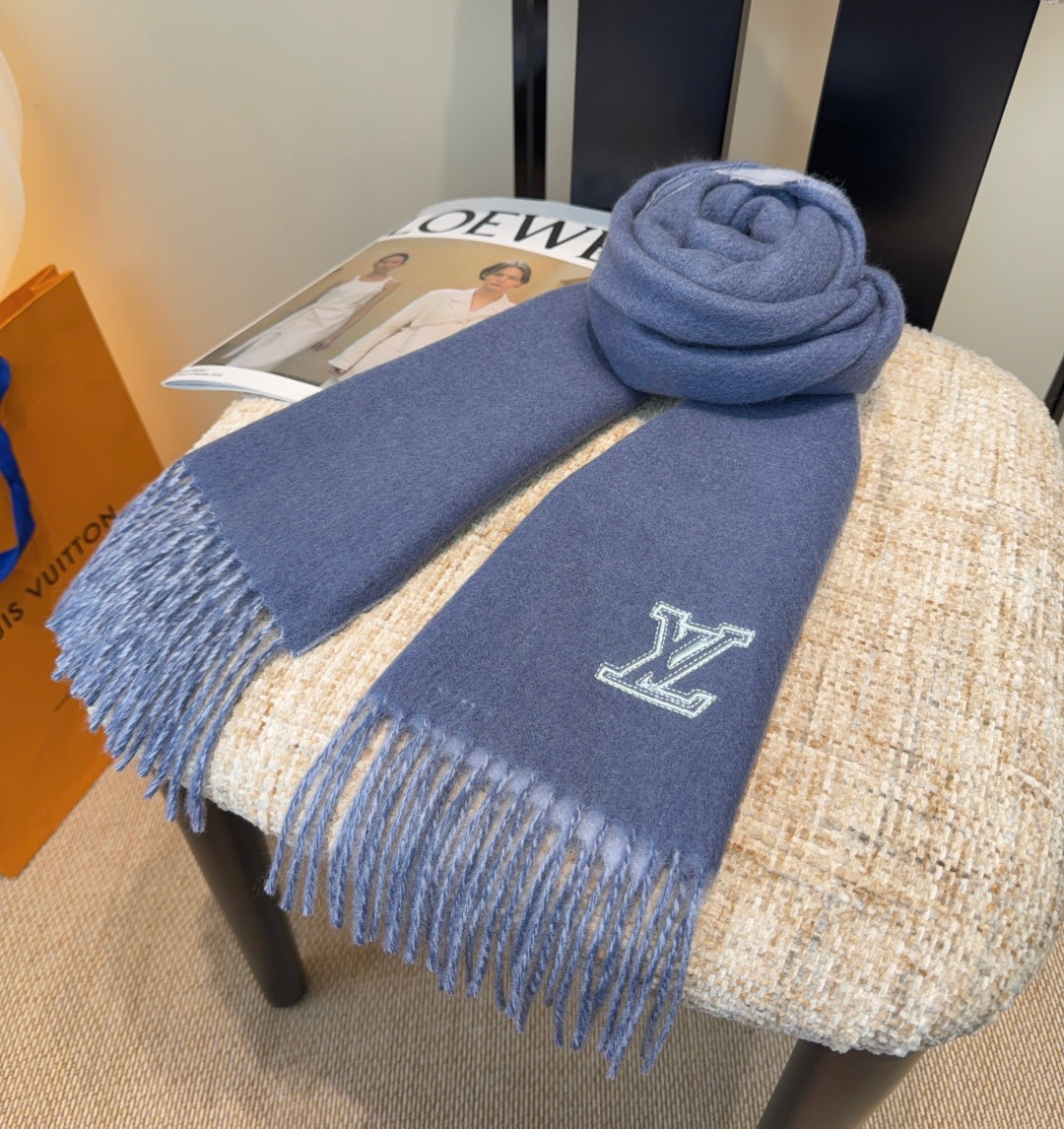 LV Scarf 180cm Dark Blue Cashmere 973406
