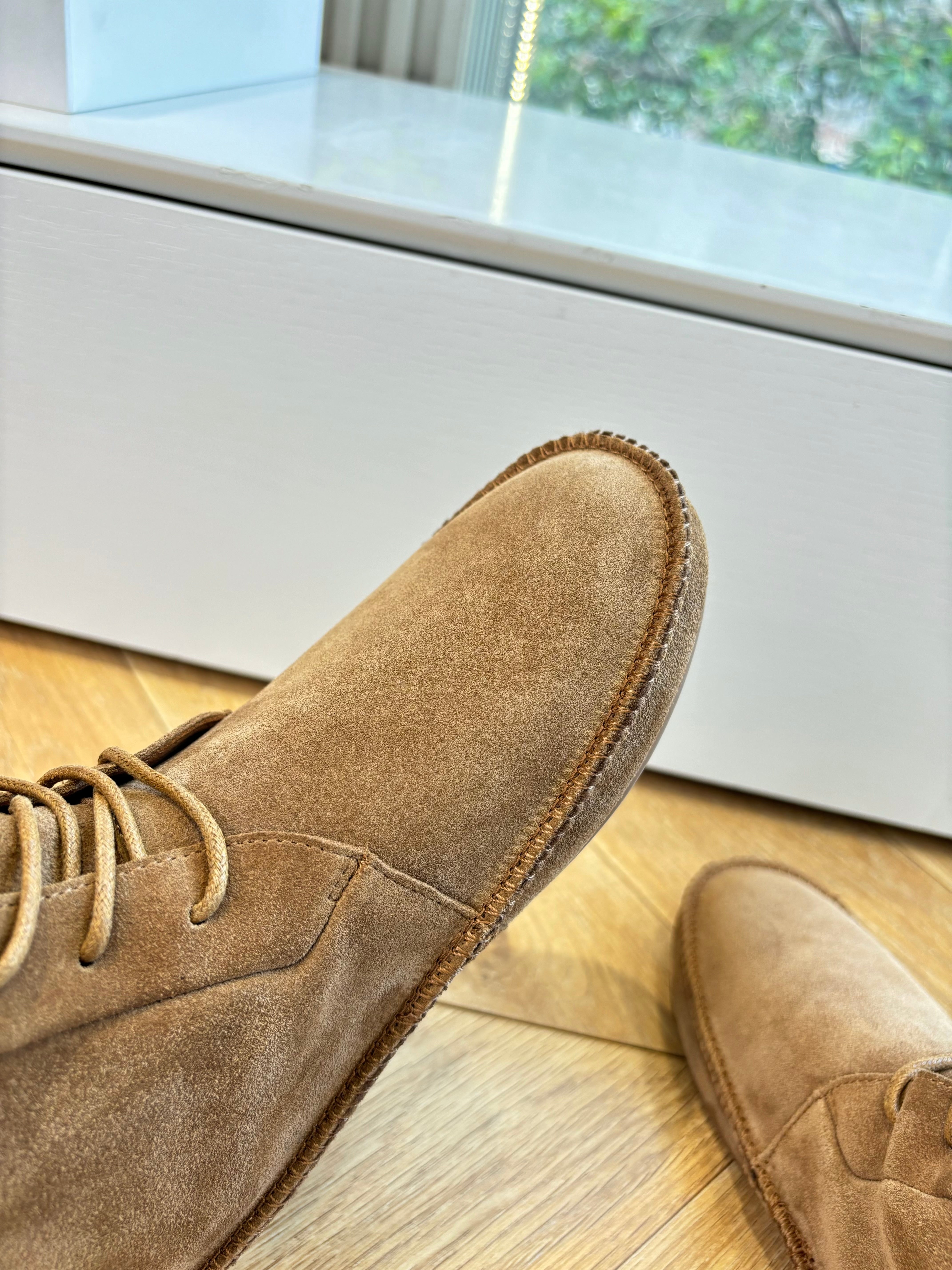 The Row 2025 Tyler Lace-up Boot Tan Suede 549348