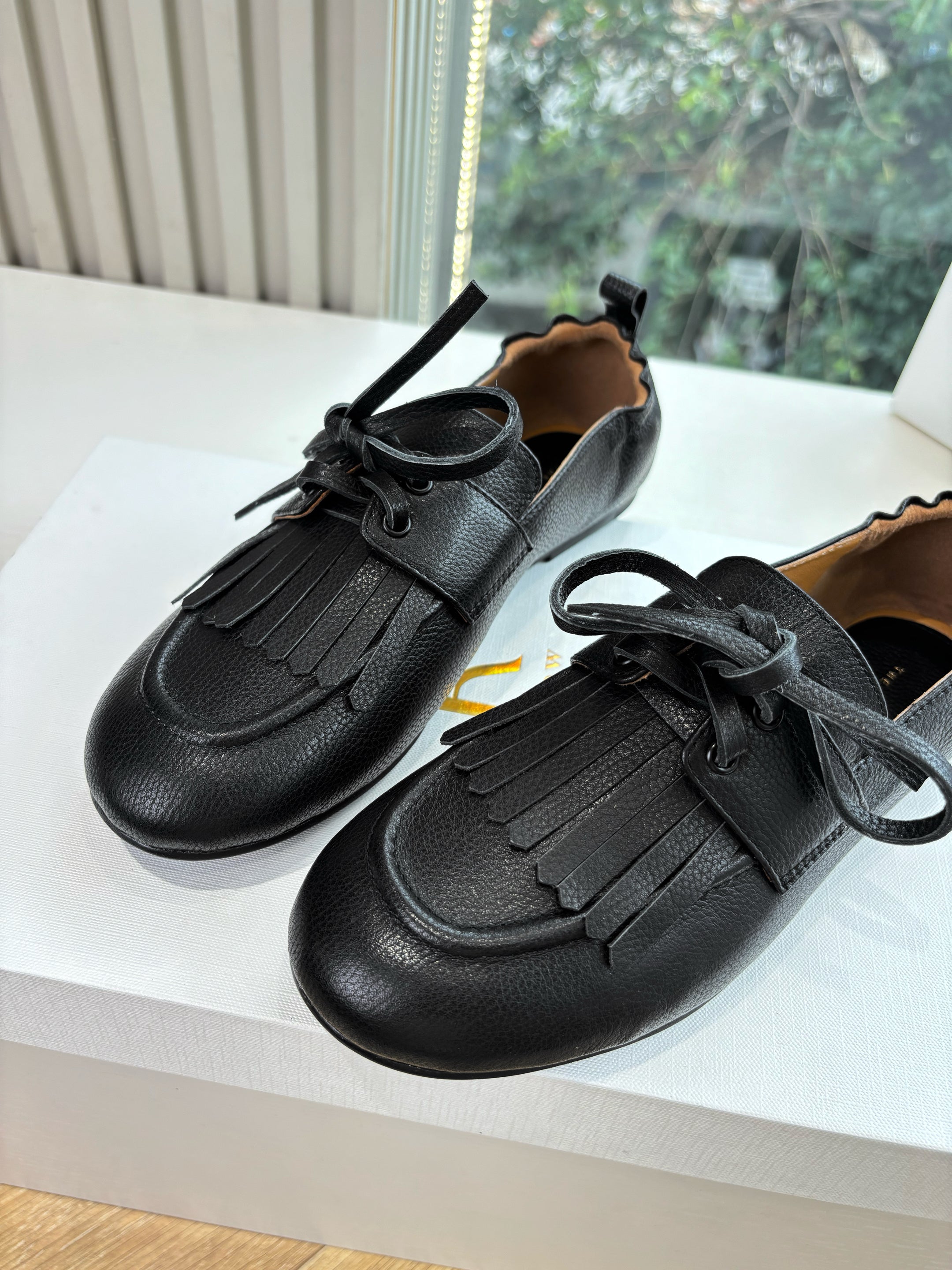 The Row 2025 Mary Jane Loafer Black Cowhide 549360