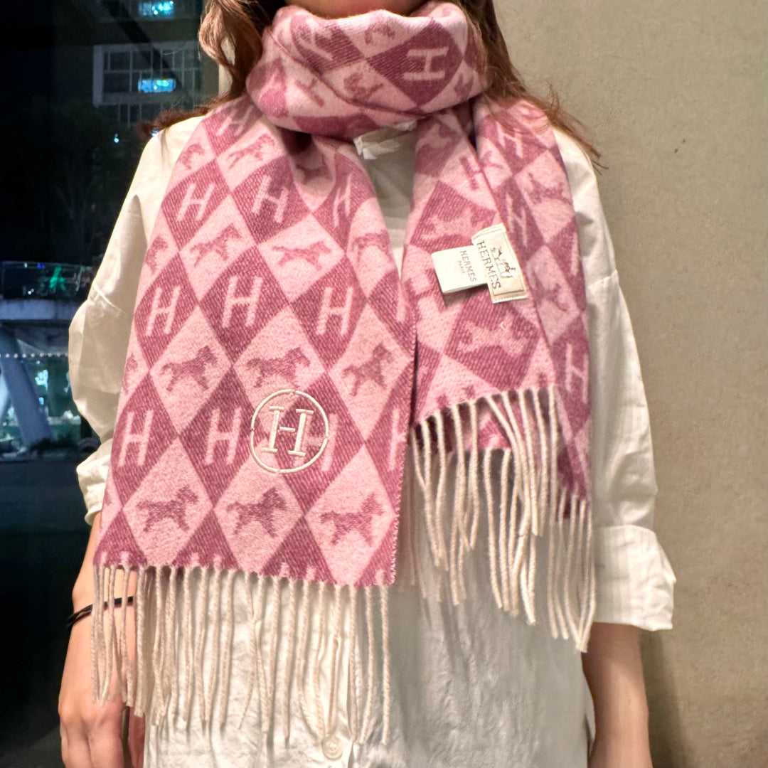 HM 25s Reversible Scarf 200cm Dark Pink Cashmere 960509