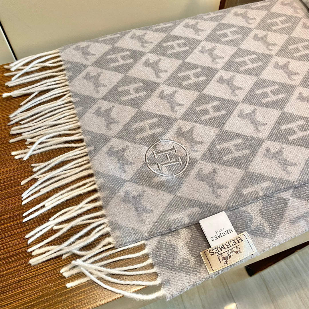 HM 25s Reversible Scarf 200cm Gray Cashmere 960510