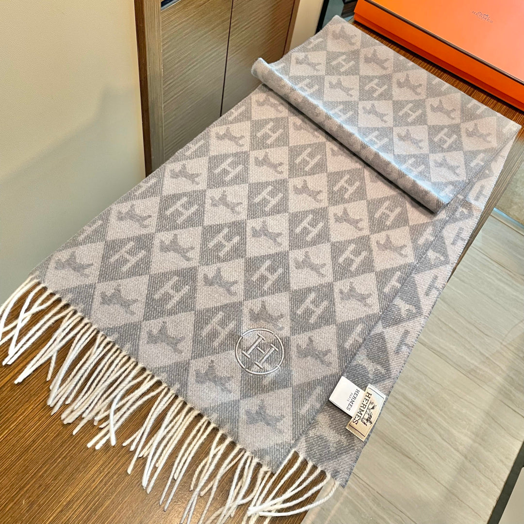 HM 25s Reversible Scarf 200cm Gray Cashmere 960510