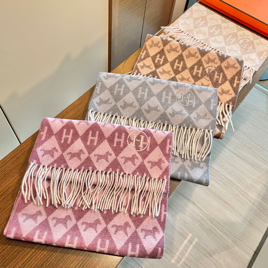 HM 25s Reversible Scarf 200cm Beige Cashmere 960512