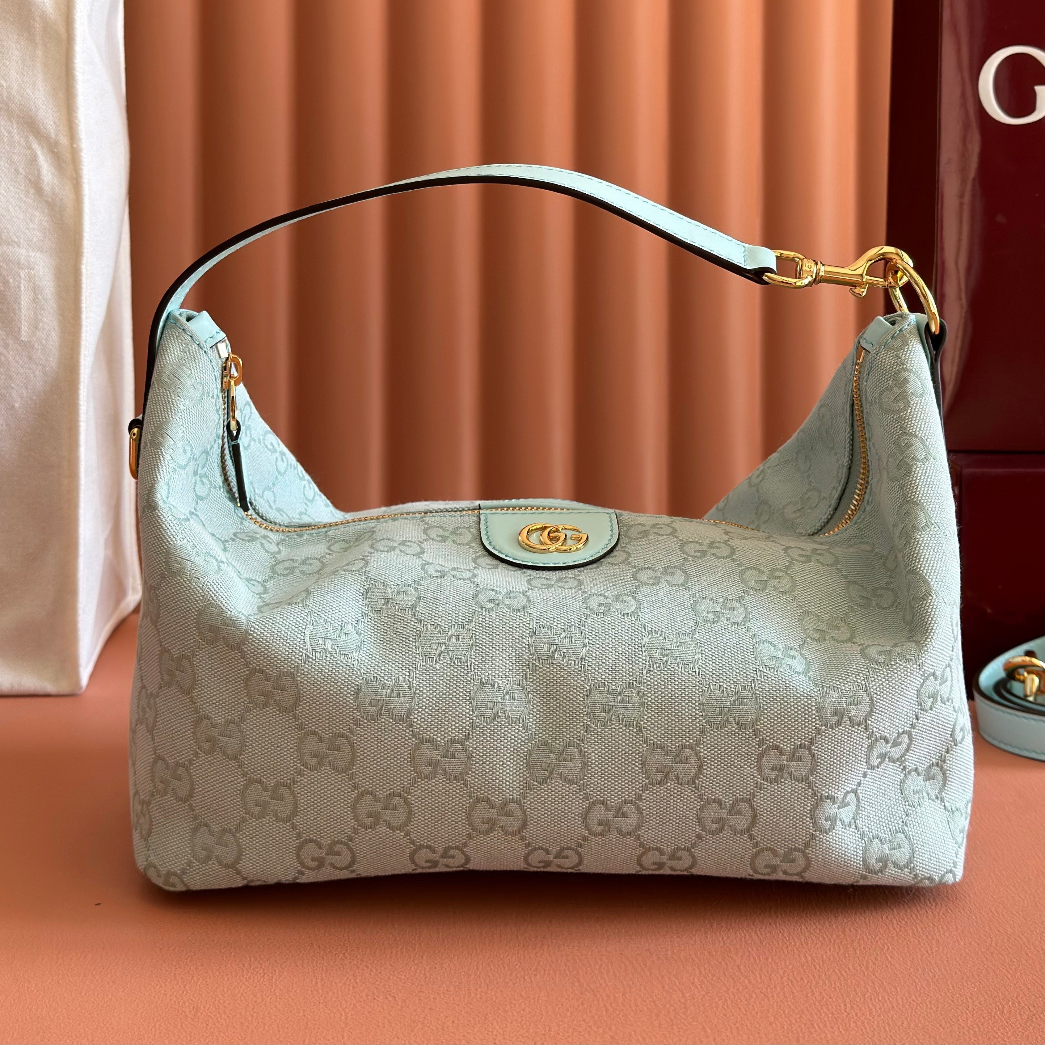 Gucci 2026 Vanity GG-Canvas Top Handle Bag 27.5cm Green Canvas Leather 280774