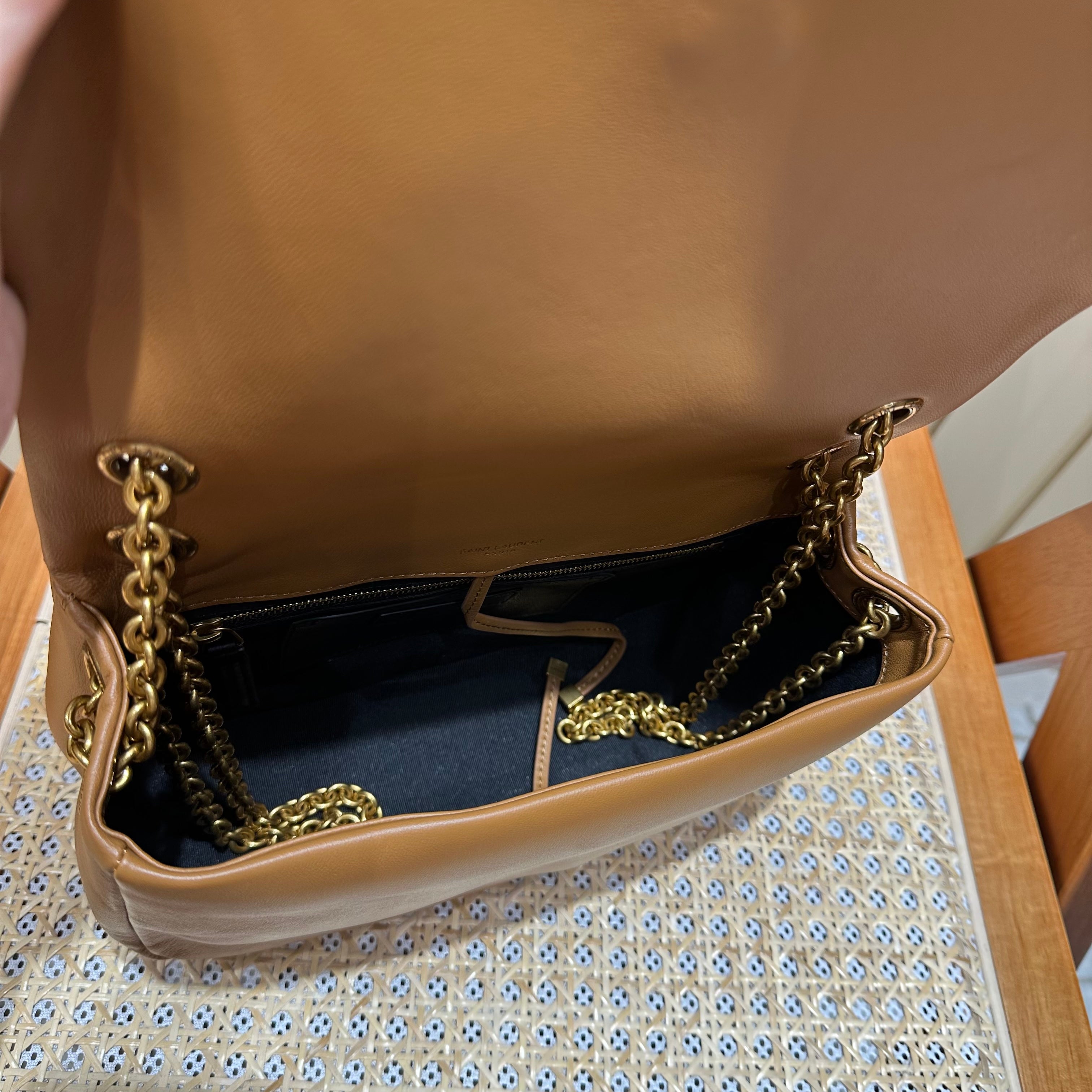 YSL Shoulder Bag 25 Camel Brown Calfskin