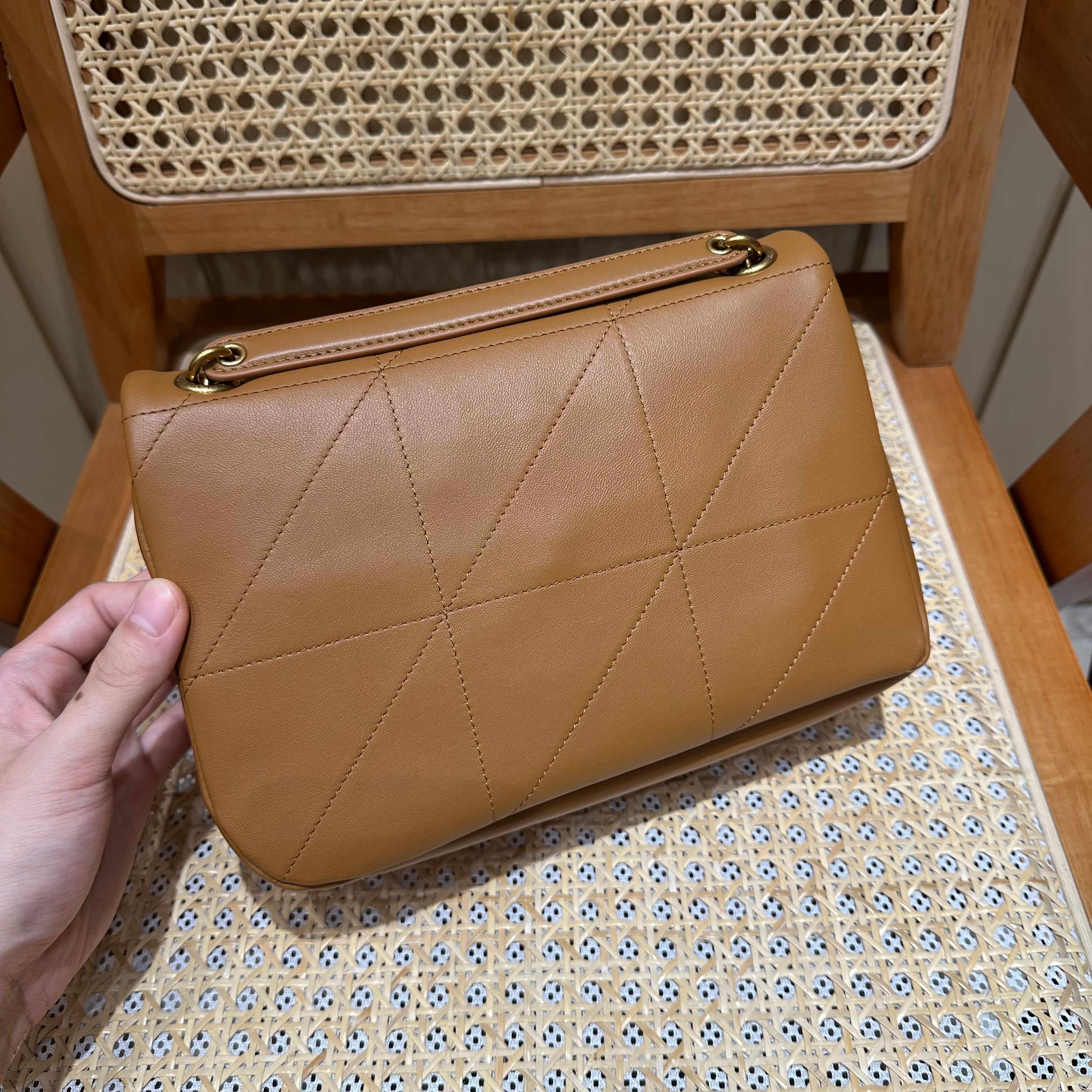 YSL Shoulder Bag 25 Camel Brown Calfskin