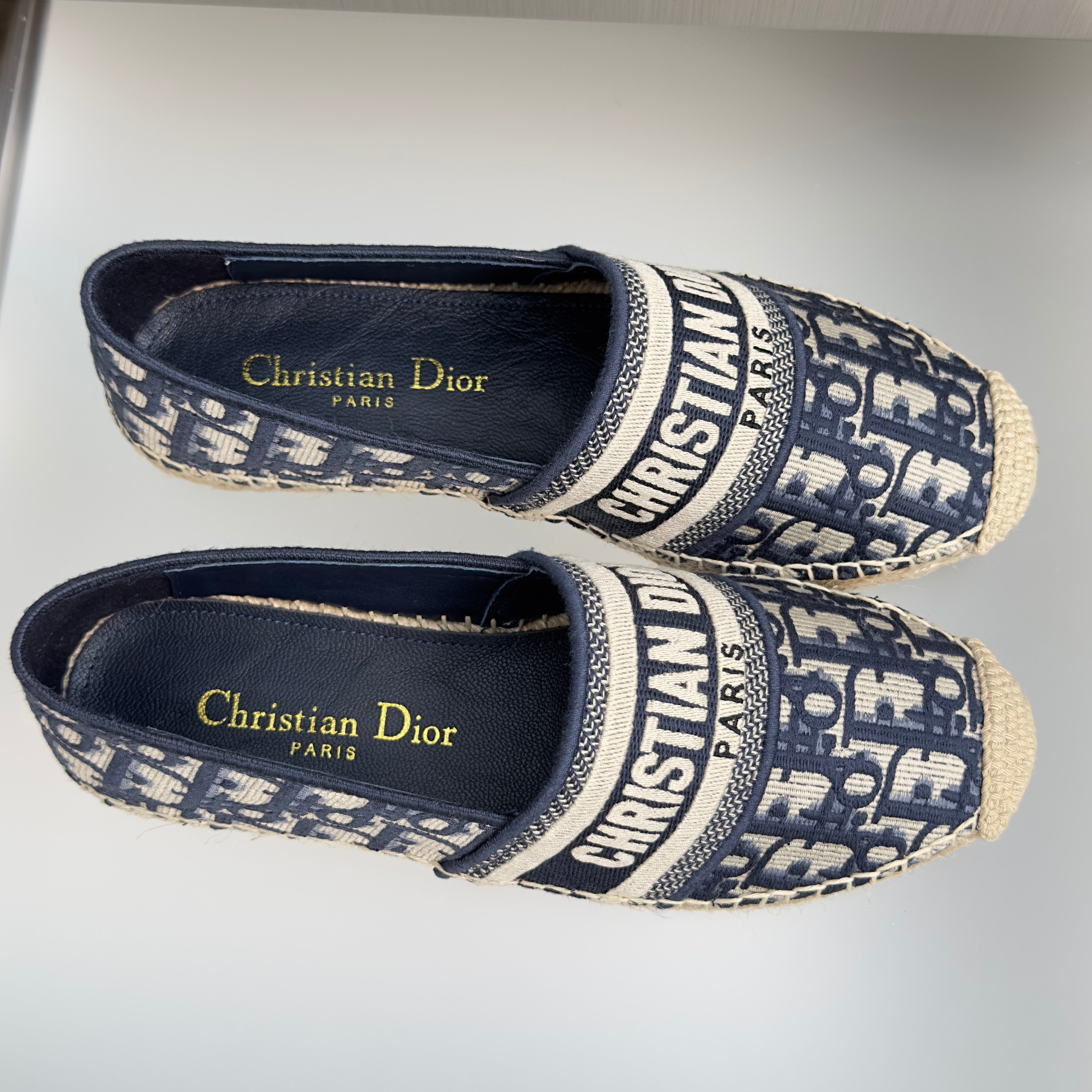 Dior 2026 Granville Espadrille Loafers Fabric Leather 972438