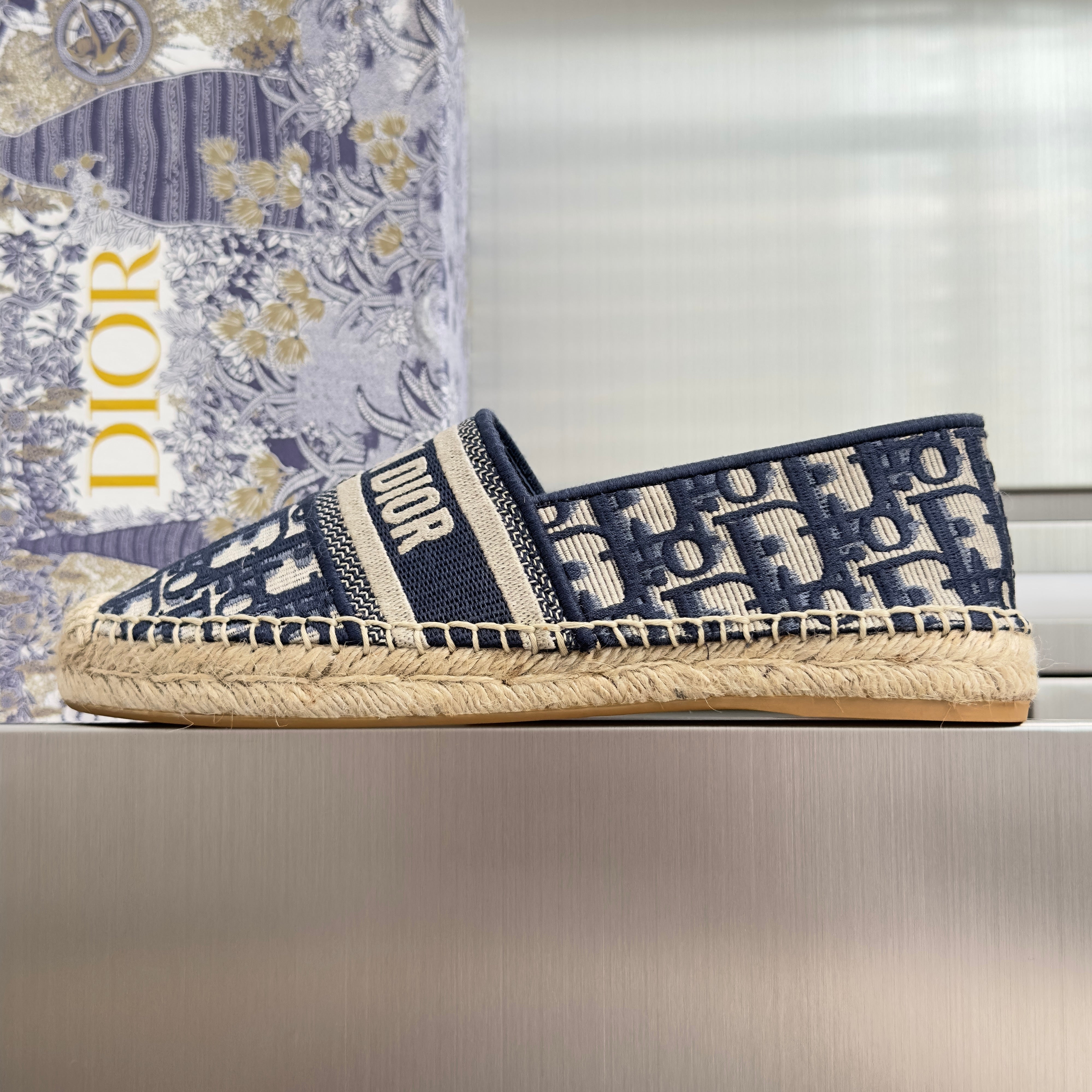 Dior 2026 Granville Espadrille Loafers Fabric Leather 972438