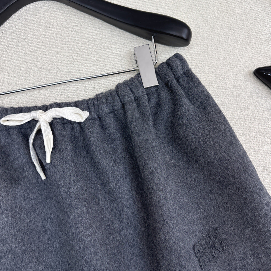 Miumiu 2026 Mini Skirt Dark Gray Wool Polyester