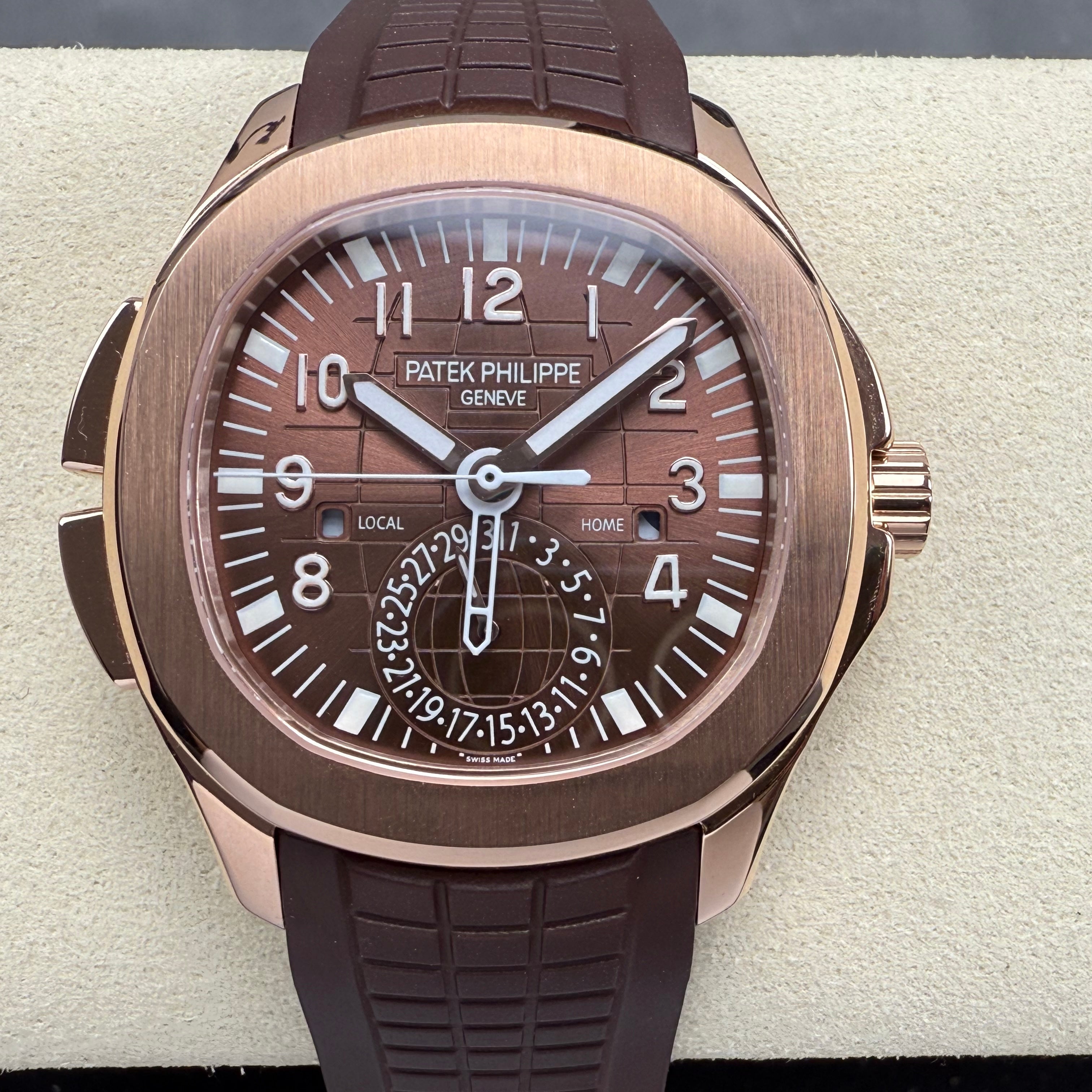 Patek Philippe Aquanaut Travel Time 40mm Brown Dial Rose Gold Case