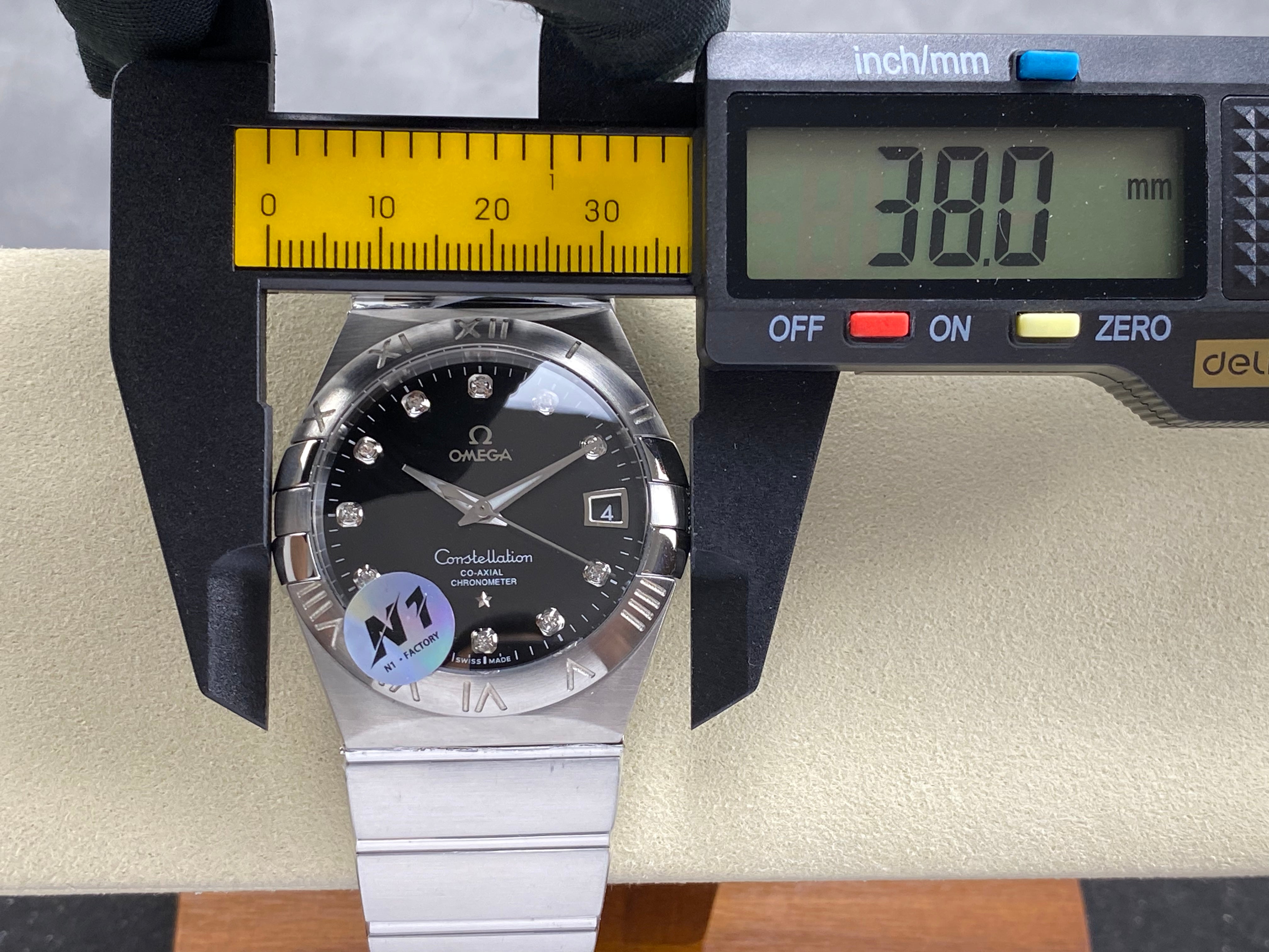 Omega Constellation Co-Axial Master Chronometer 38 mm Stainless Steel Case Diamond Black Dial