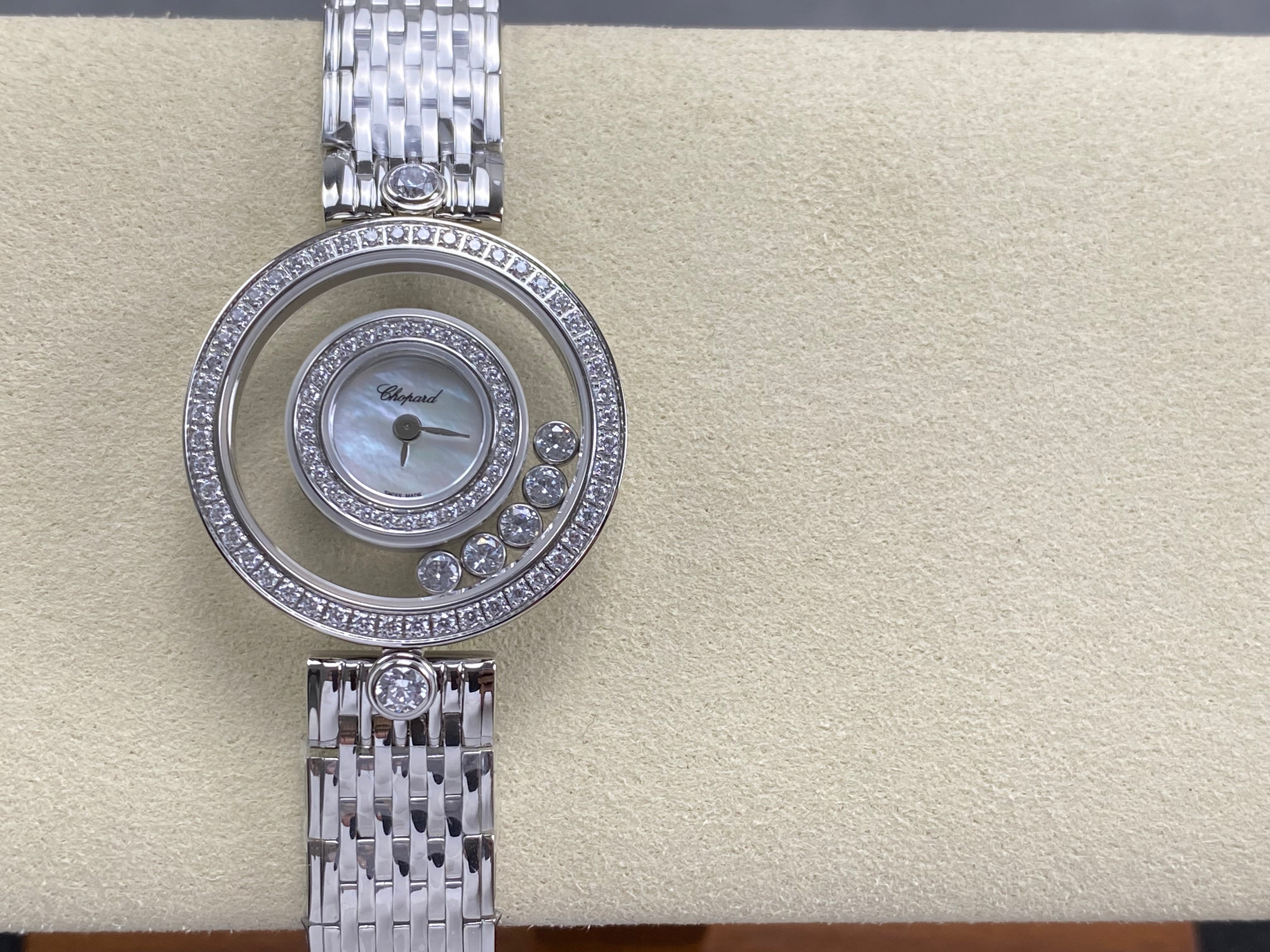 Chopard Happy 28mm Mop Dial Diamond Bezel Steel