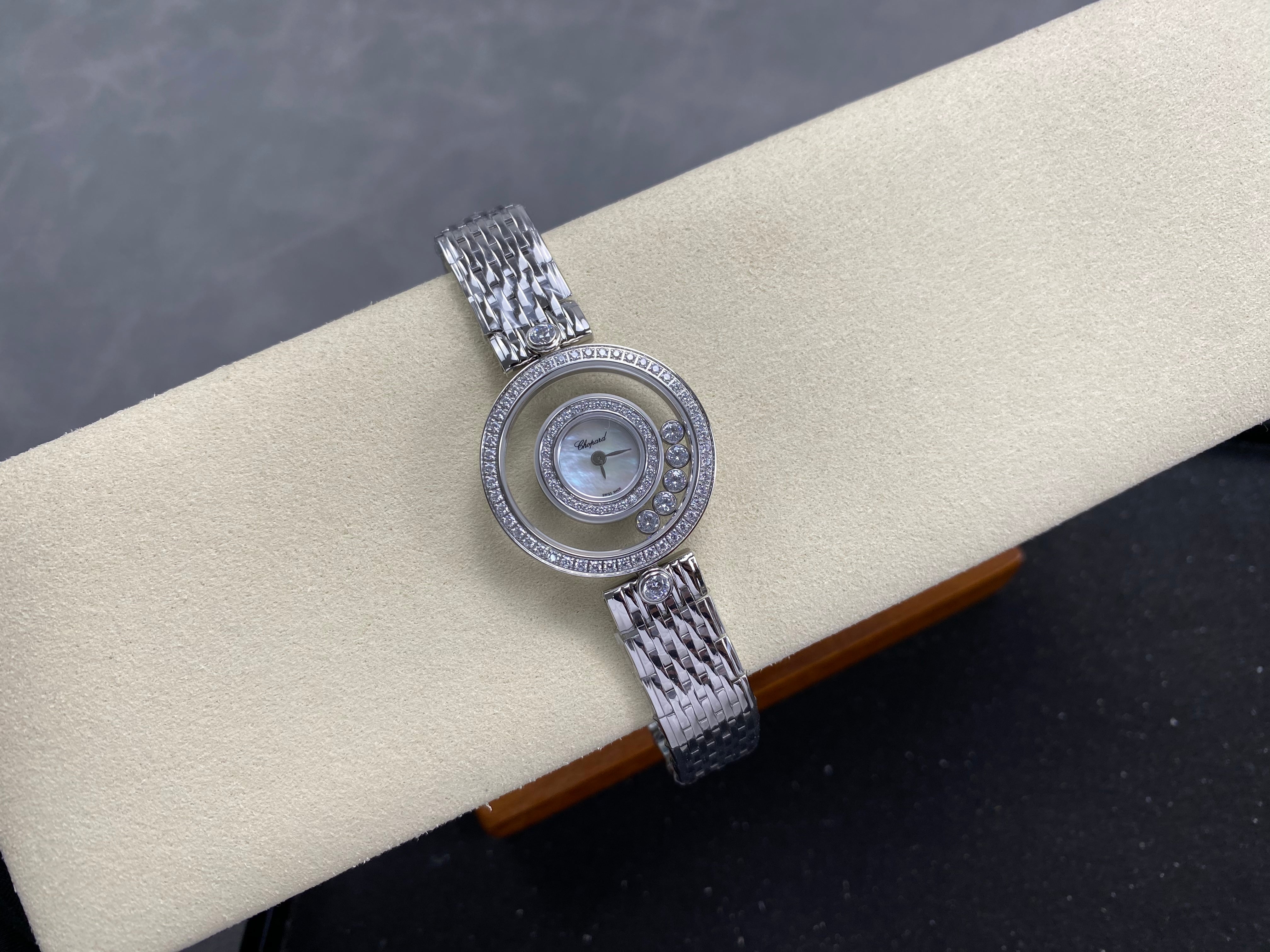 Chopard Happy 28mm Mop Dial Diamond Bezel Steel