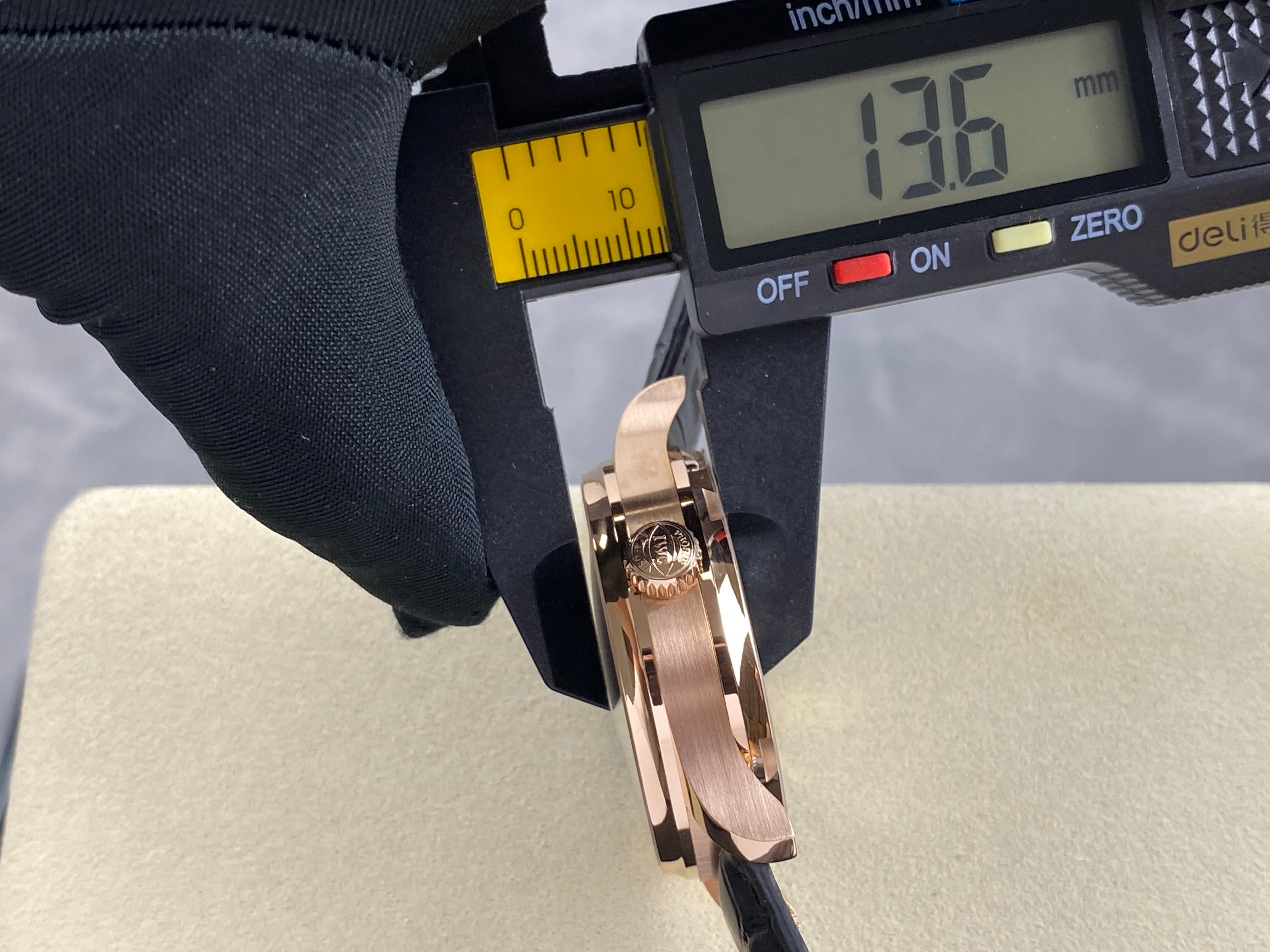 IWC Portuguese 42mm Black Dial Pink Gold Case Leather