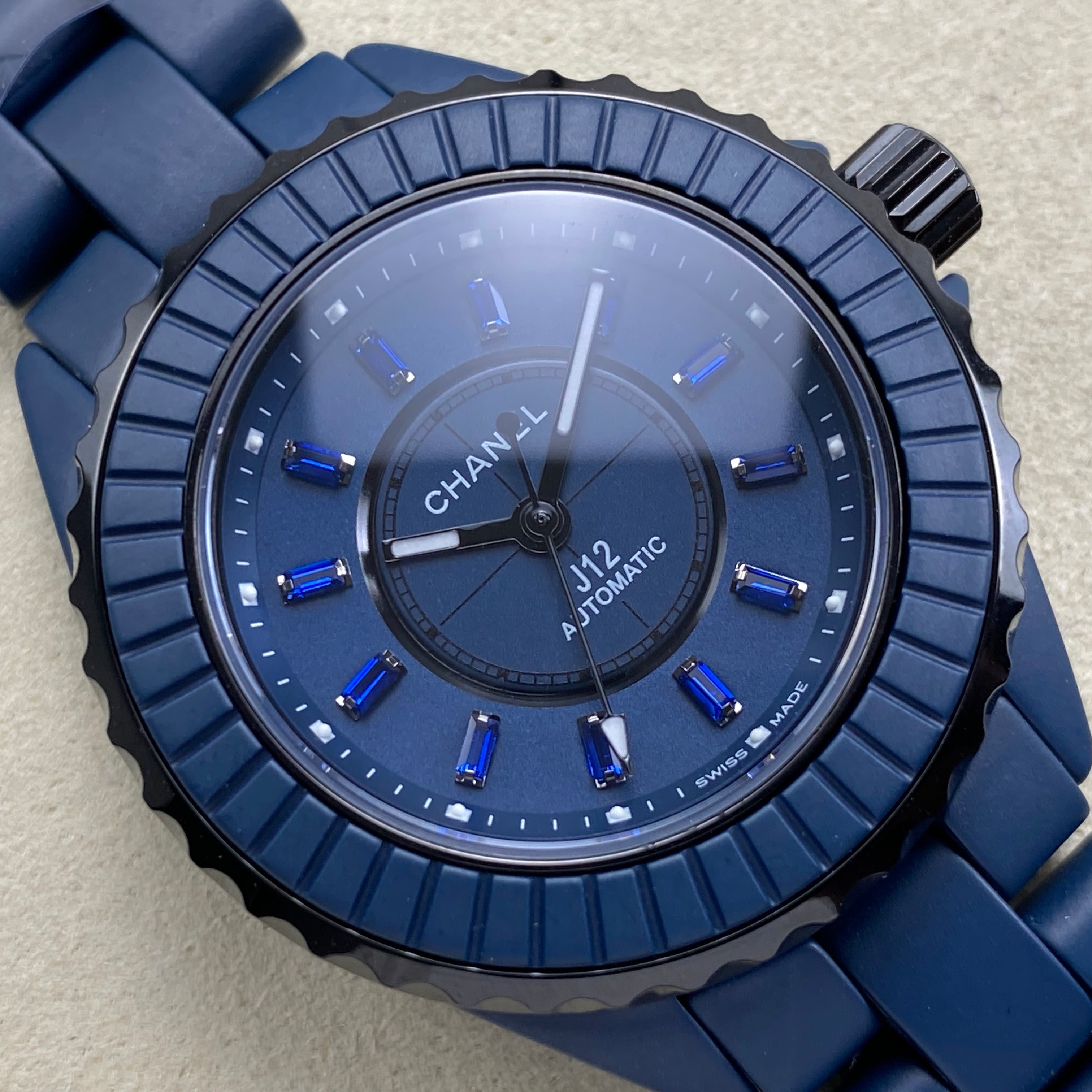 Chanel Bleu 33mm Navy Blue Dial Diamond Ceramic
