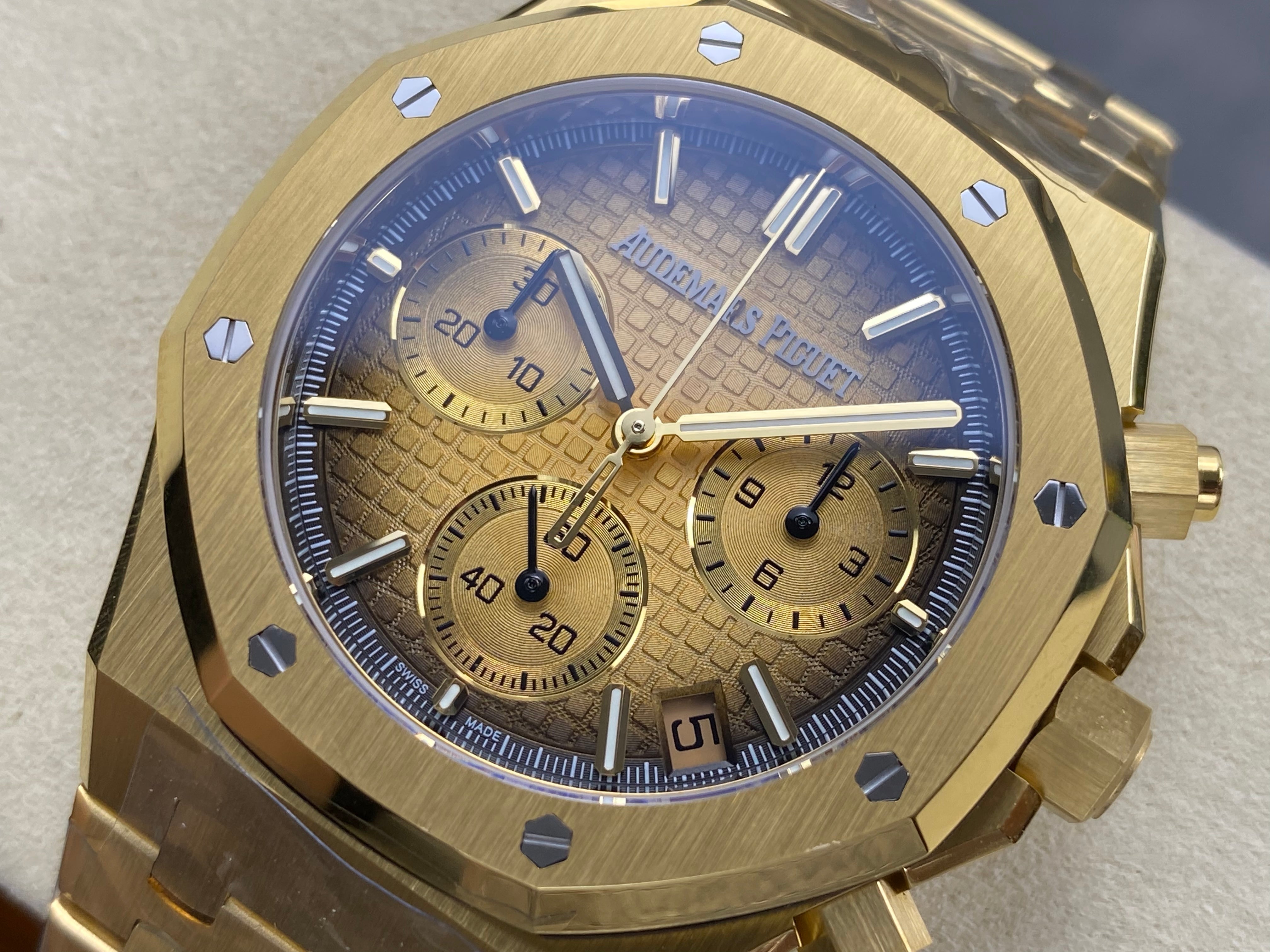 Audemars Piguet Royal Oak Chronograph 41mm Gold Case Gold Black Dial