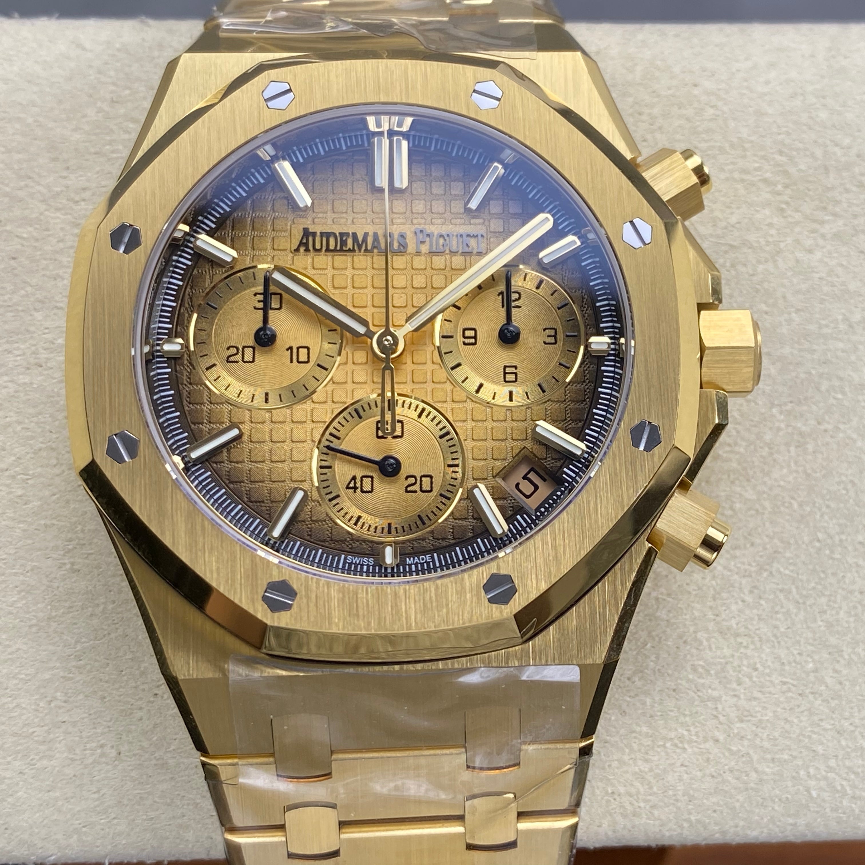 Audemars Piguet Royal Oak Chronograph 41mm Gold Case Gold Black Dial