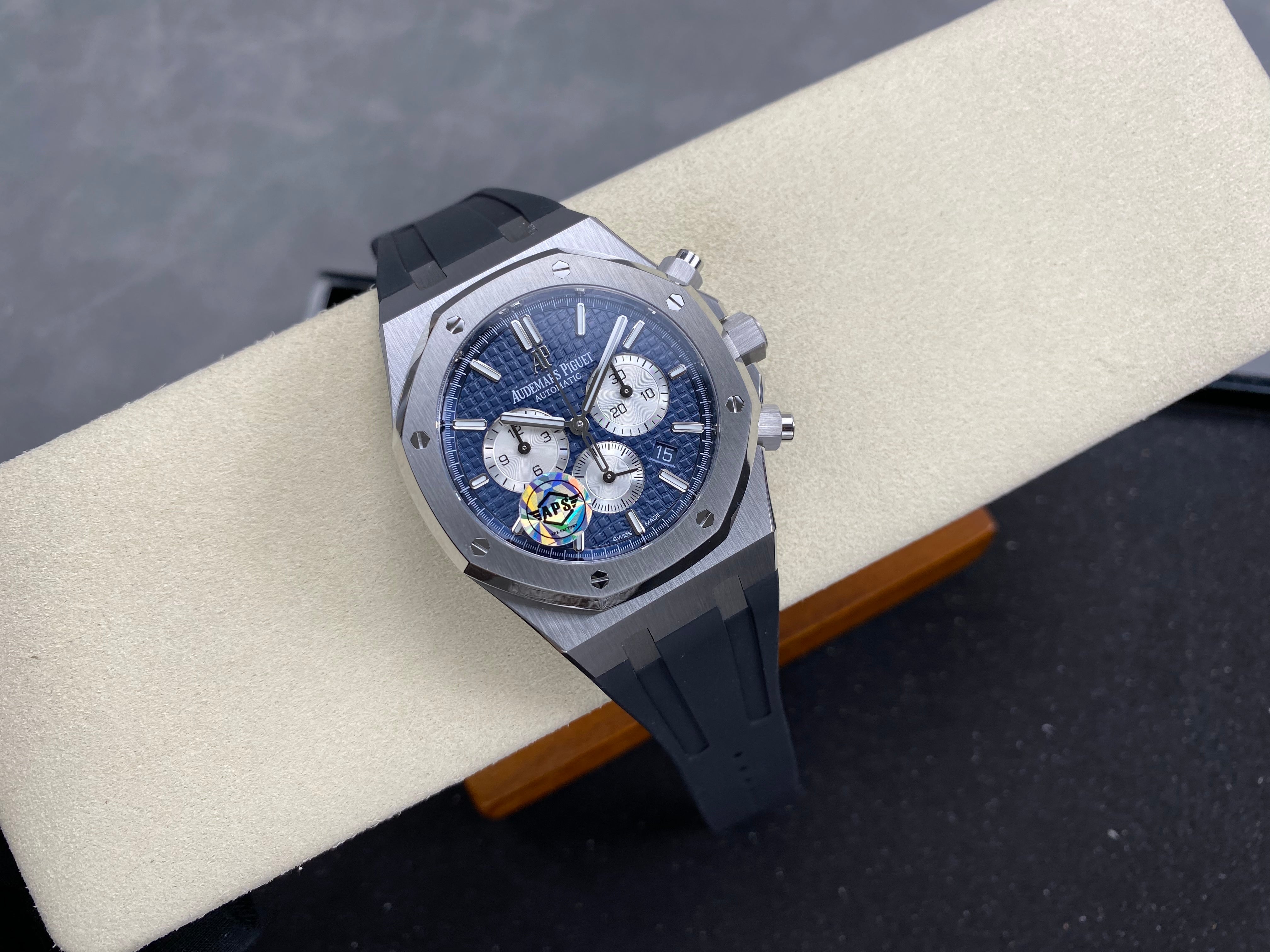 Audemars Piguet Royal Oak Chronograph 41mm Blue Dial Rubber Strap