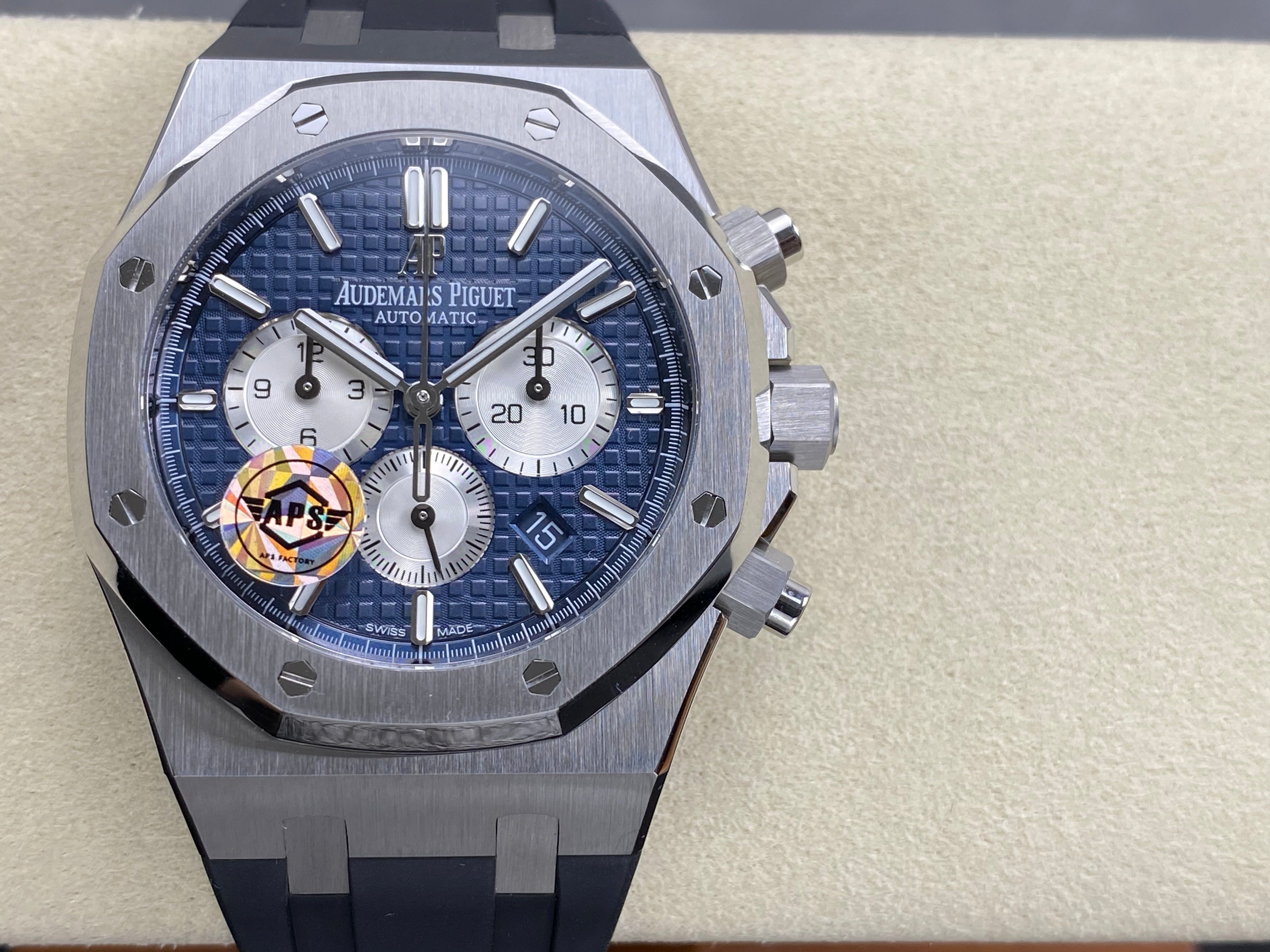 Audemars Piguet Royal Oak Chronograph 41mm Blue Dial Rubber Strap