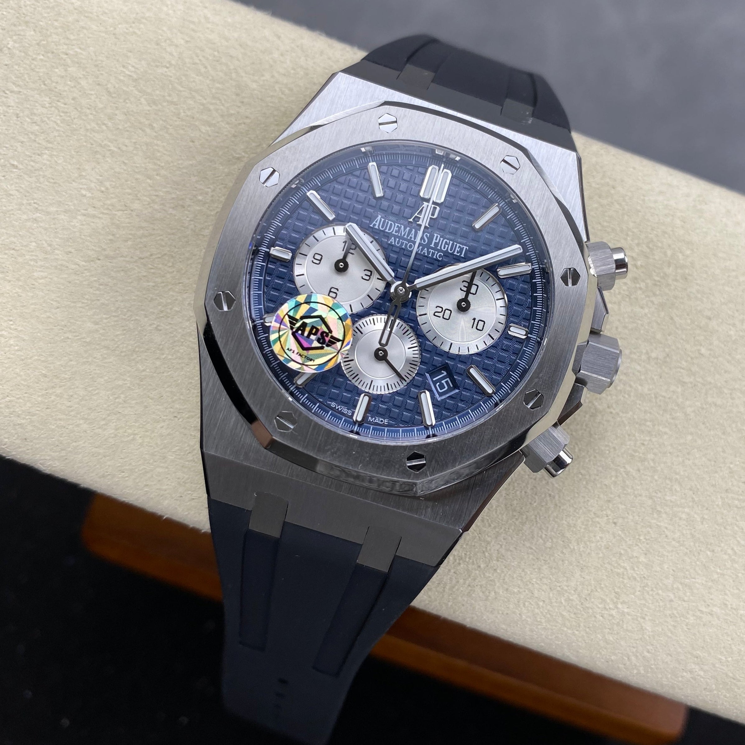 Audemars Piguet Royal Oak Chronograph 41mm Blue Dial Rubber Strap