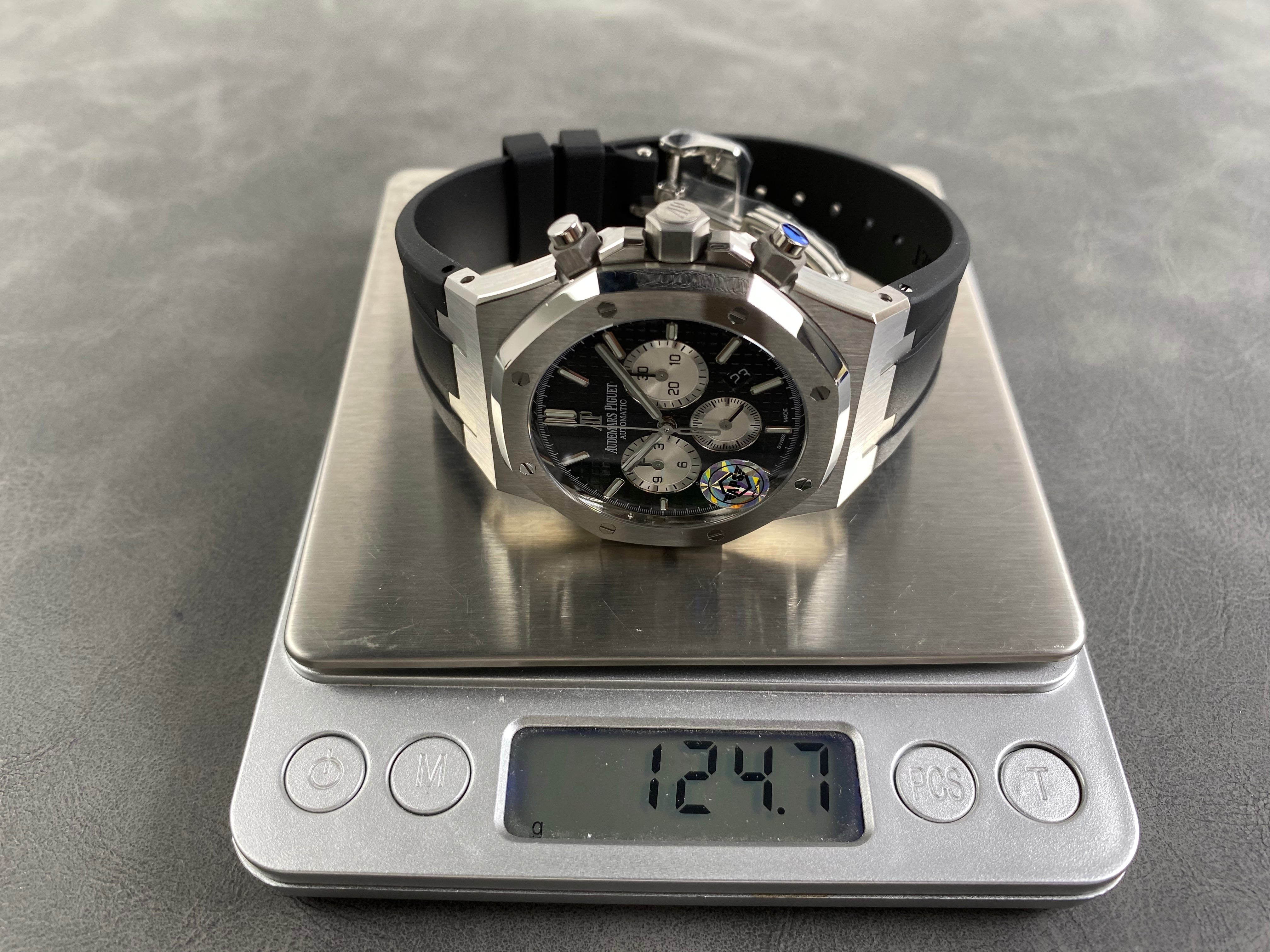 Audemars Piguet Royal Oak Chronograph 41mm Black White Dial Rubber Strap