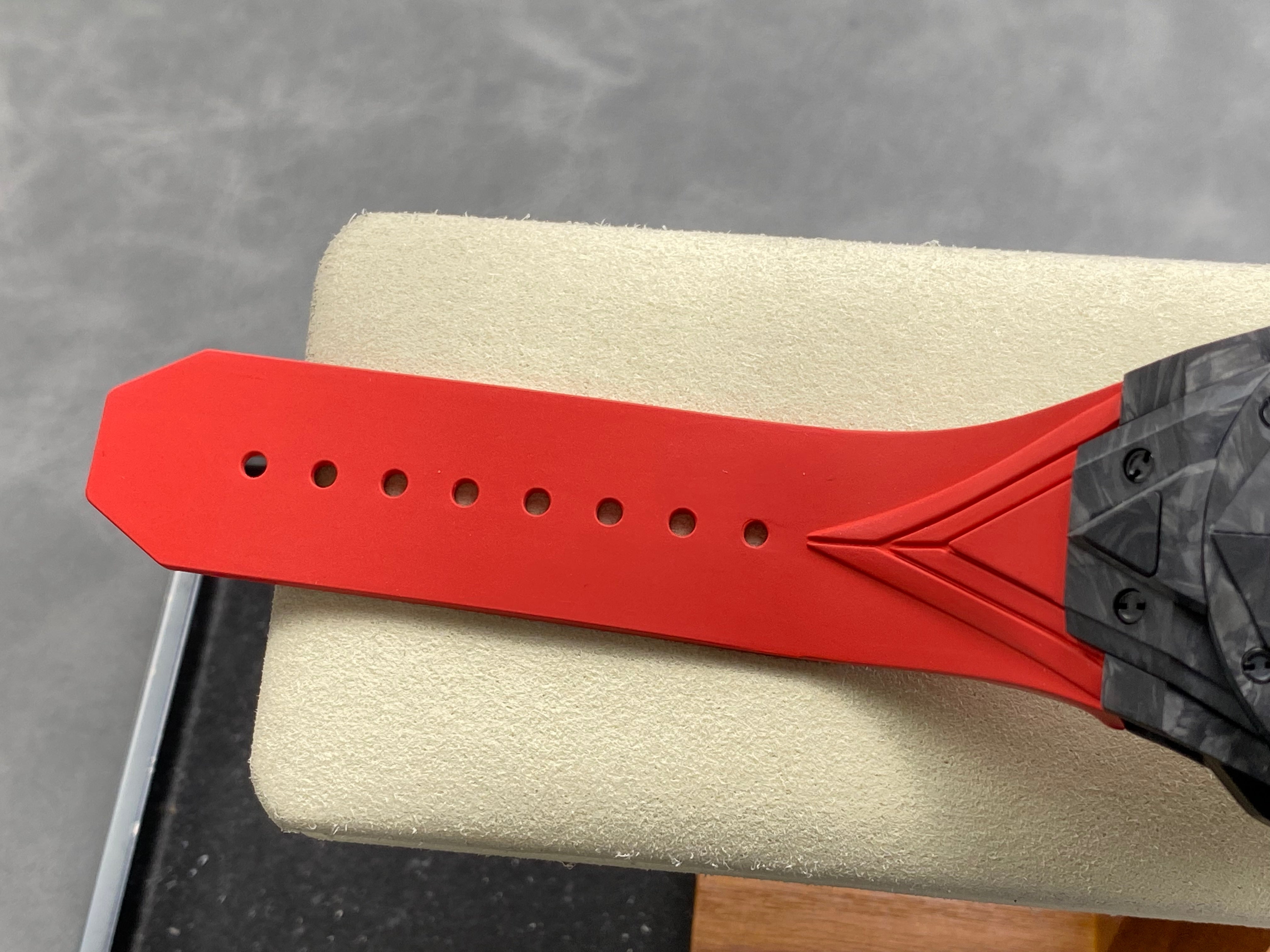 Hublot Big Bang Sang Bleu II Black Magic 45mm Watch Red Rubber Strap