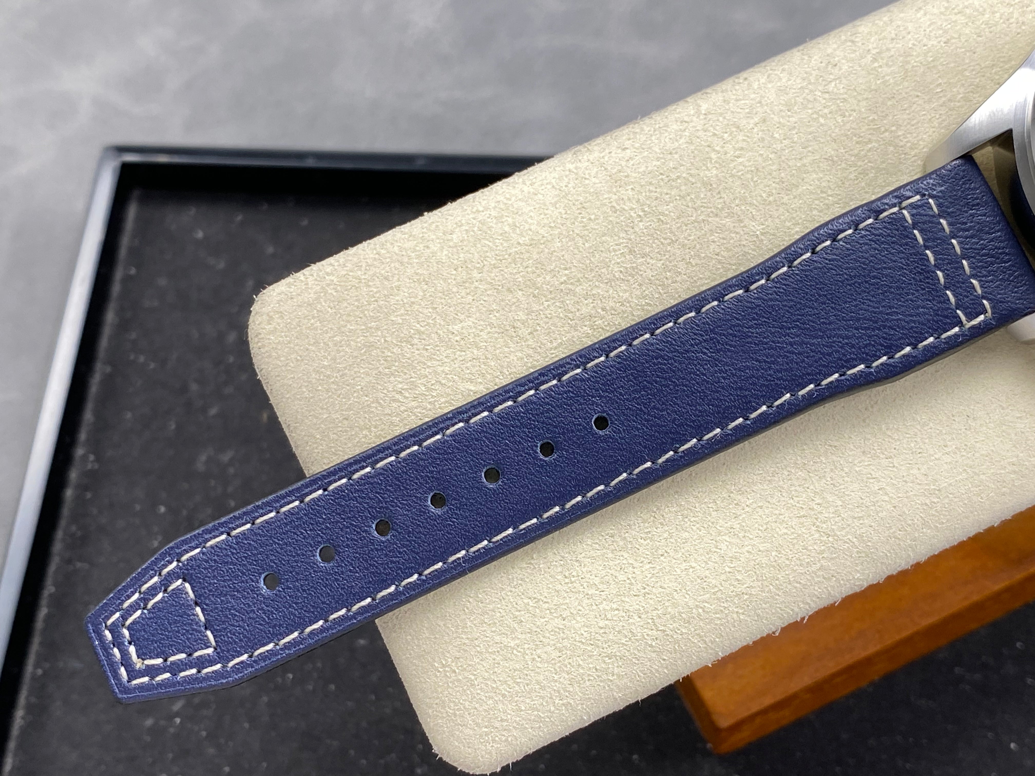 IWC Pilot's Chronograph 41 Blue Dial Steel Case Leather Strap