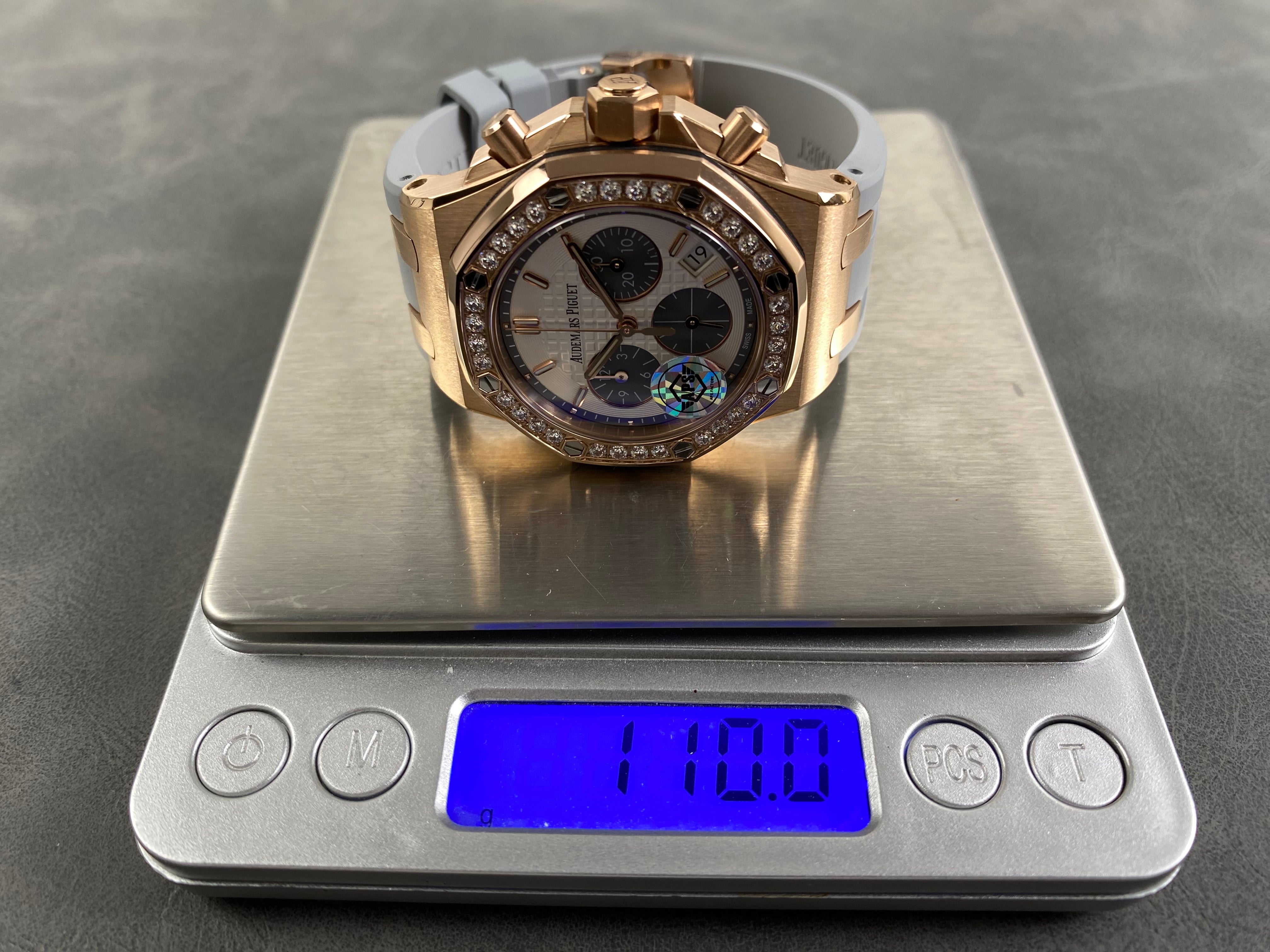 Audemars Piguet Royal Oak Chronograph 37mm Rose Gold White Grey Dial