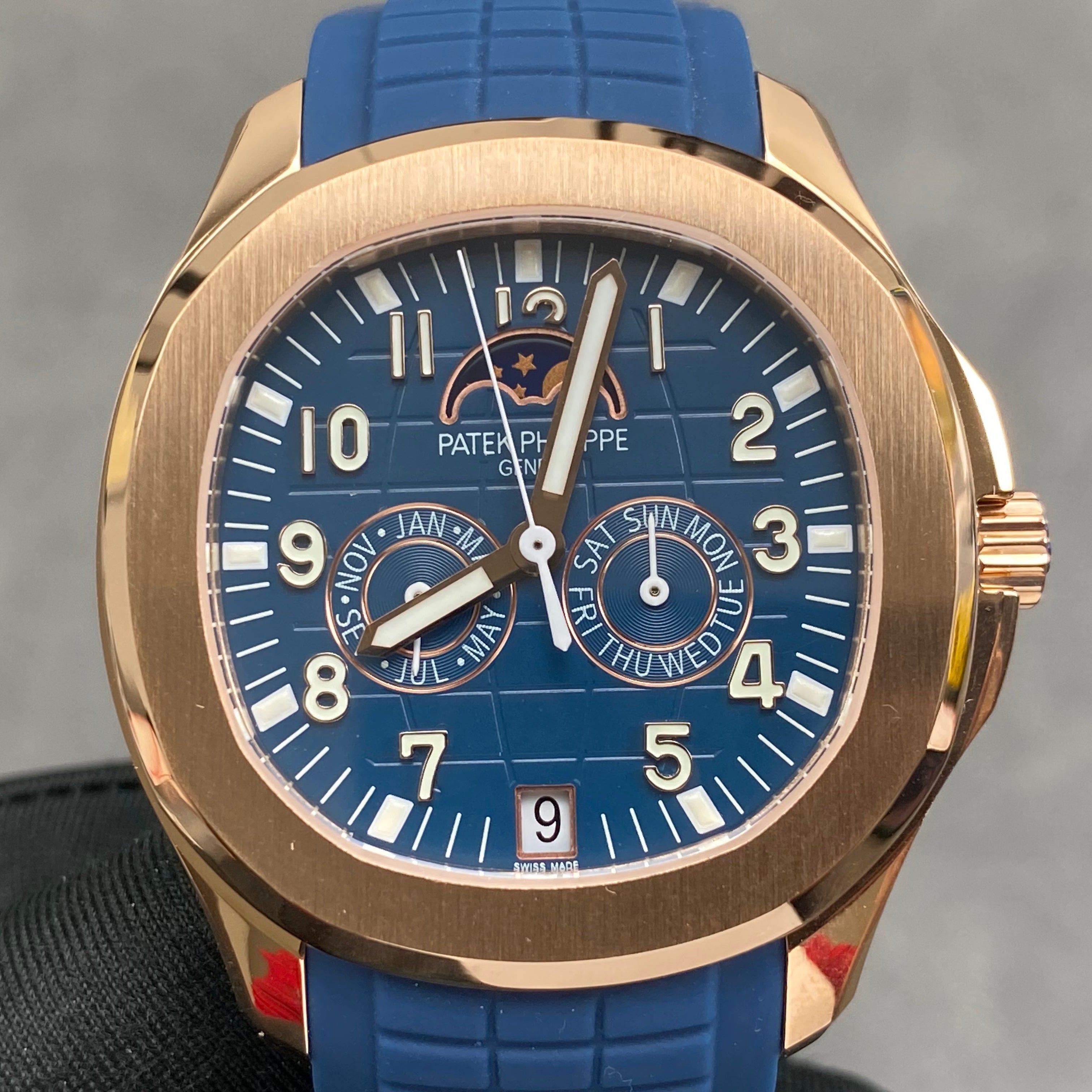 Patek Philippe Aquanaut Luce Annual Calendar 40mm Gold Case Blue Rubber Strap