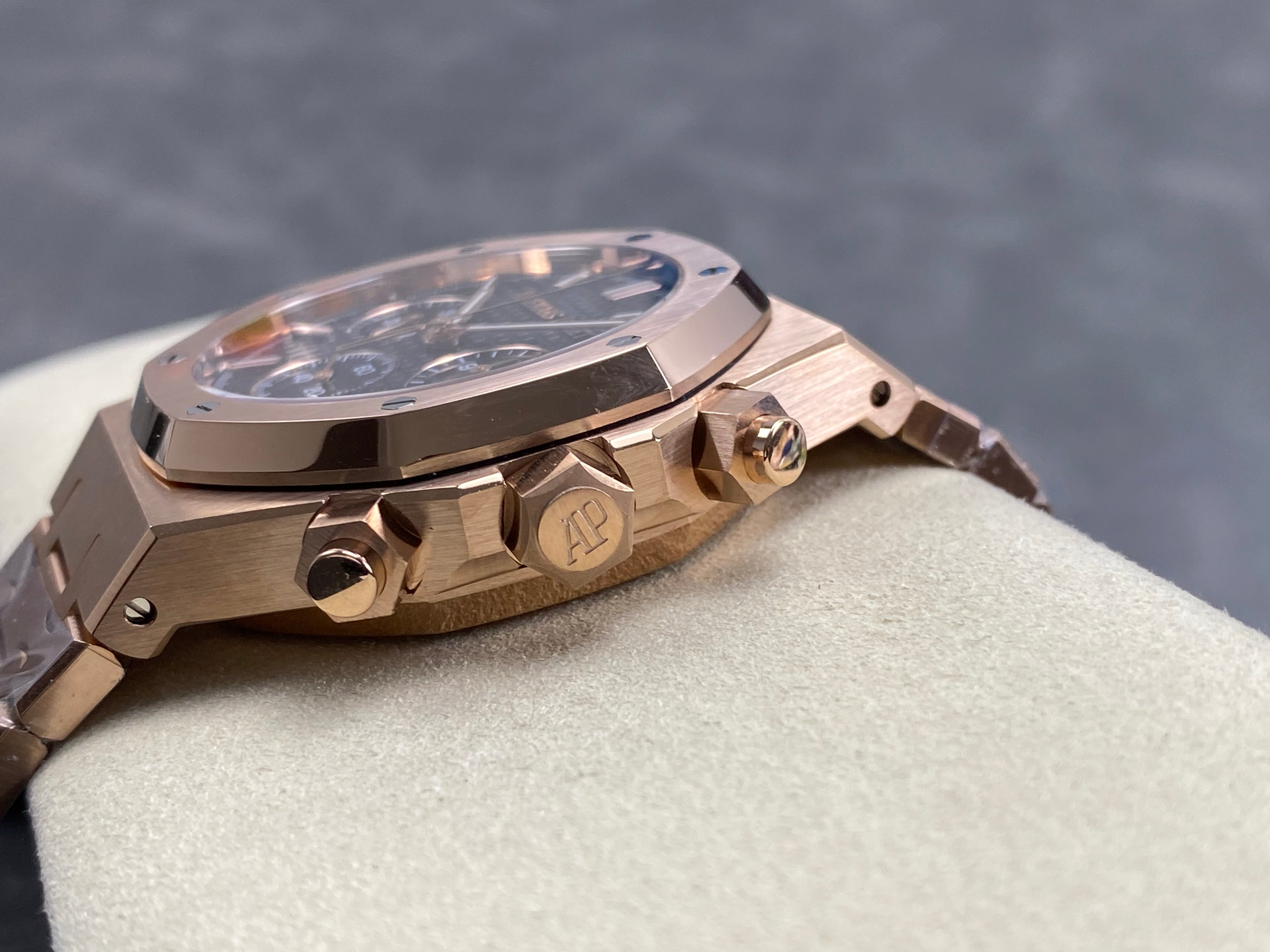 Audemars Piguet Royal Oak Chronograph Rose Gold Black Dial