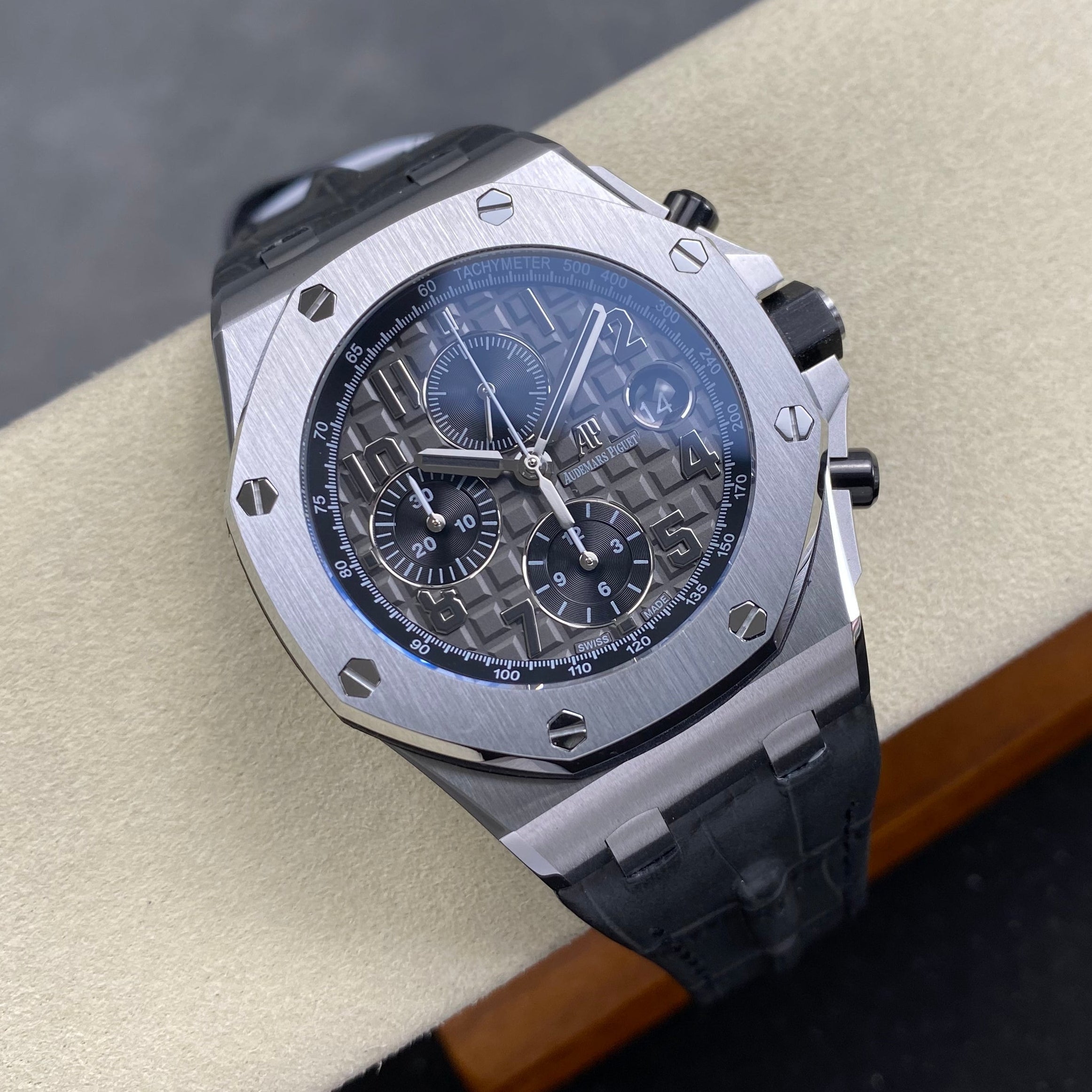 Audemars Piguet Royal Oak Offshore Chronograph 41mm Grey Dial Grey Leather