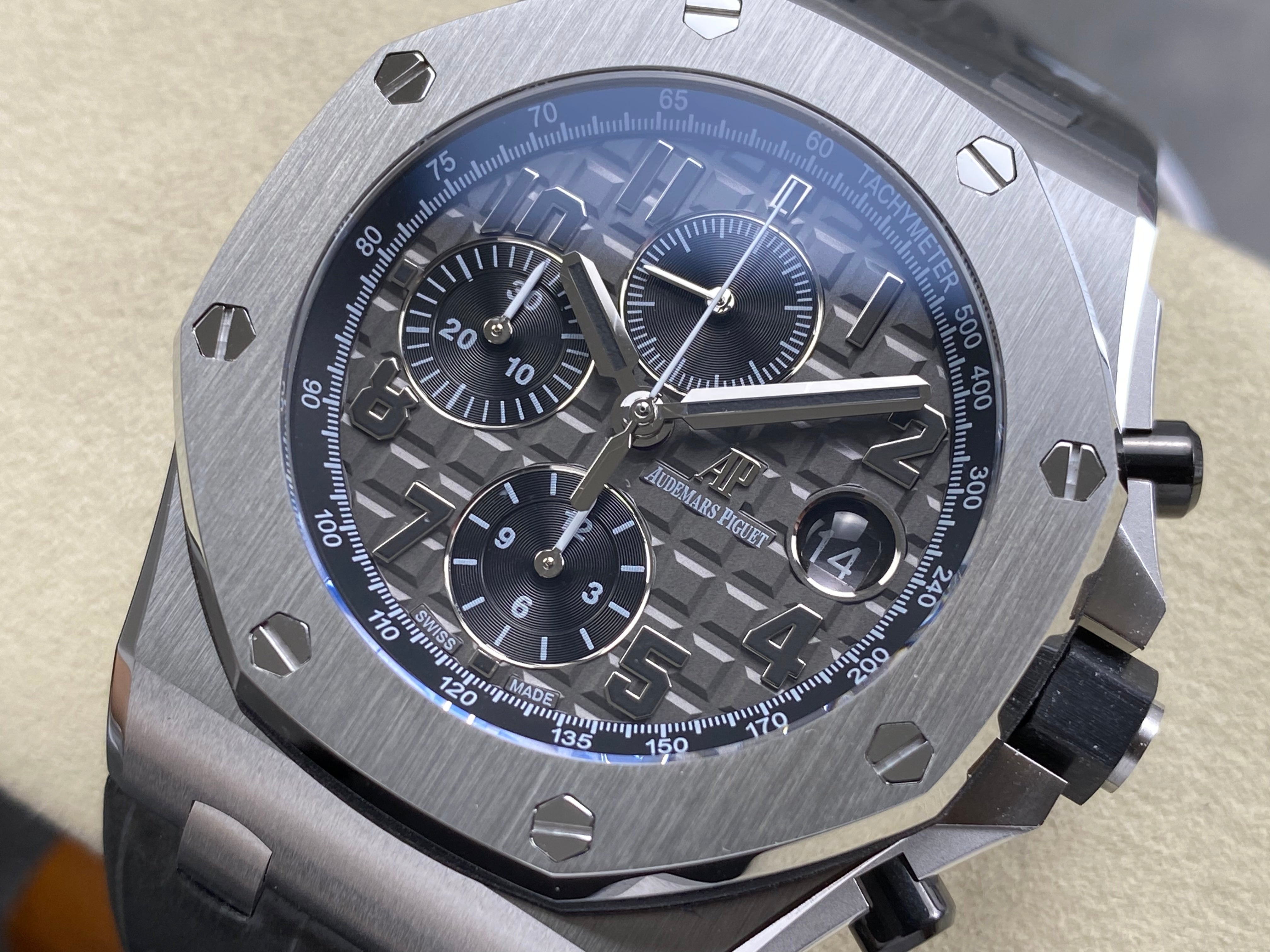 Audemars Piguet Royal Oak Offshore Chronograph 41mm Grey Dial Grey Leather