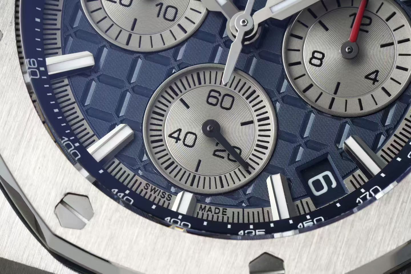 Audemars Piguet Royal Oak Chronograph 41mm Blue Grey Dial Rubber Strap
