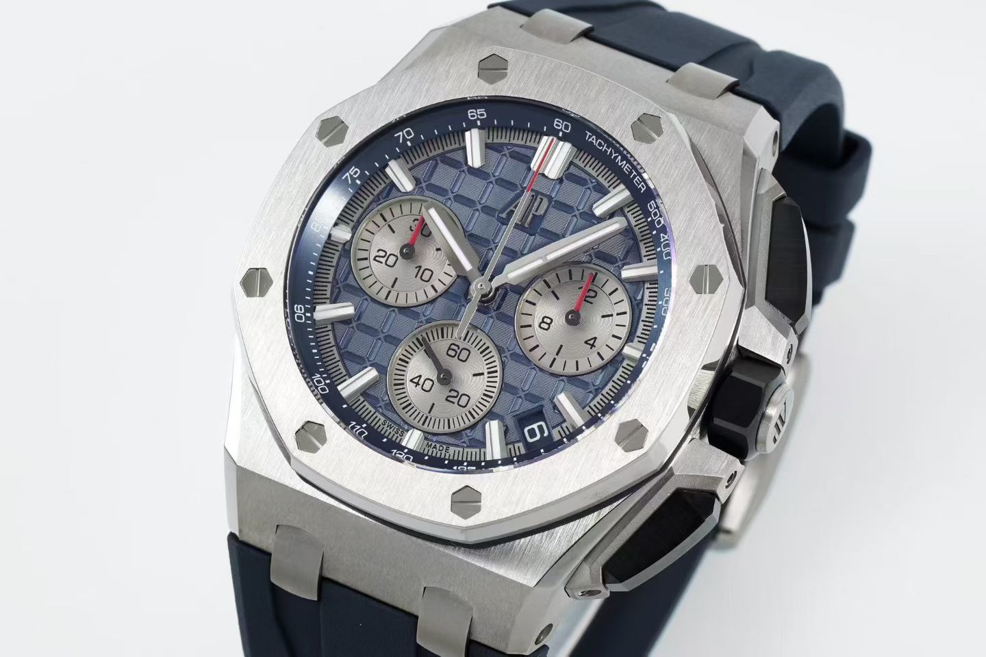 Audemars Piguet Royal Oak Chronograph 41mm Blue Grey Dial Rubber Strap