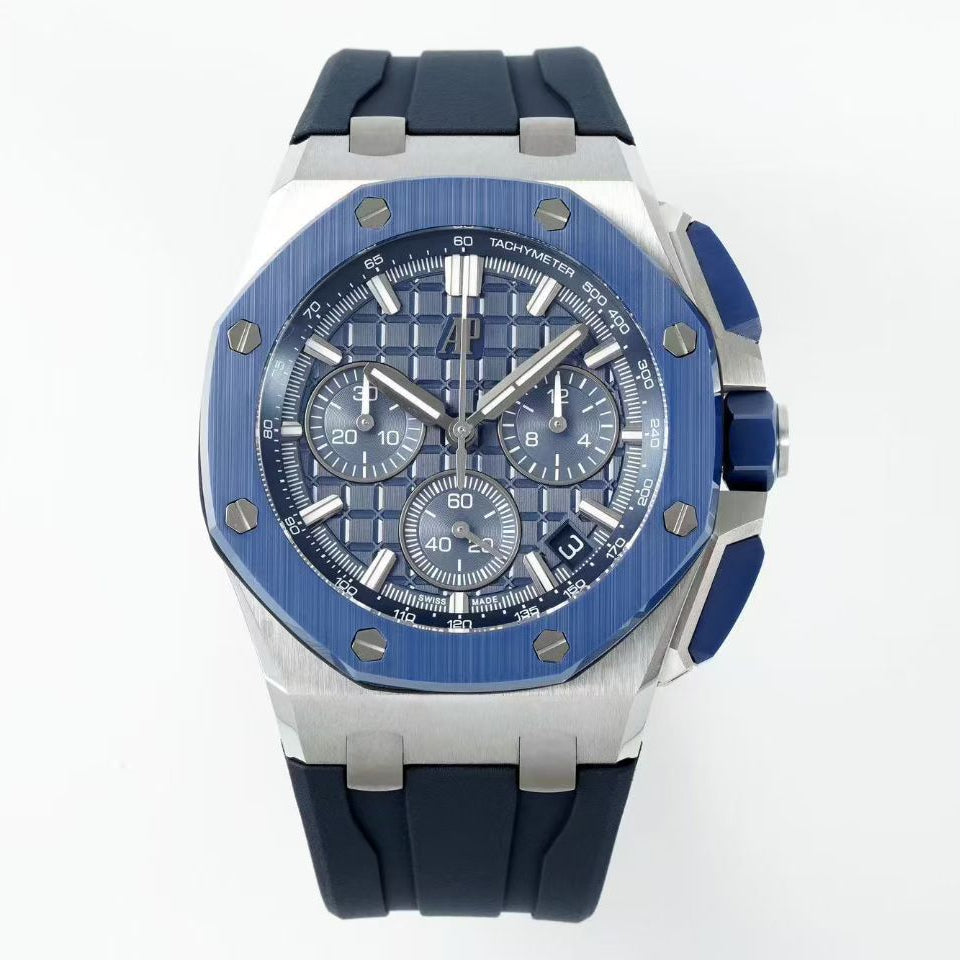 Audemars Piguet Royal Oak Chronograph 41mm Blue Dial Rubber Strap
