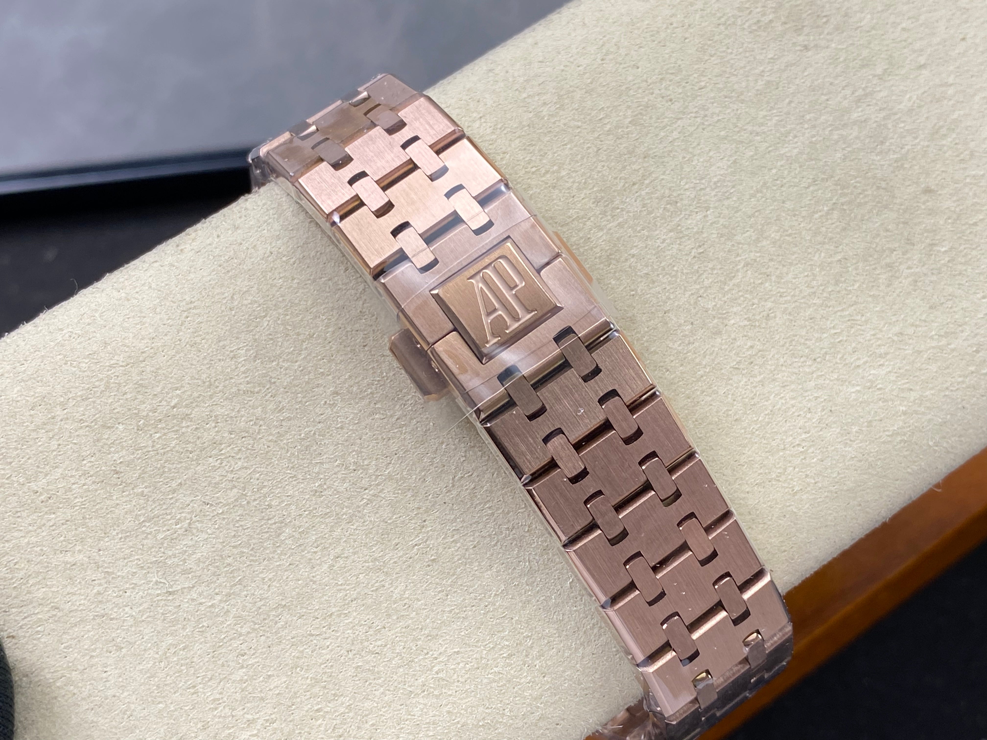 Audemars Piguet Royal Oak 37mm Rose Gold Pink Dial Diamond Bezel