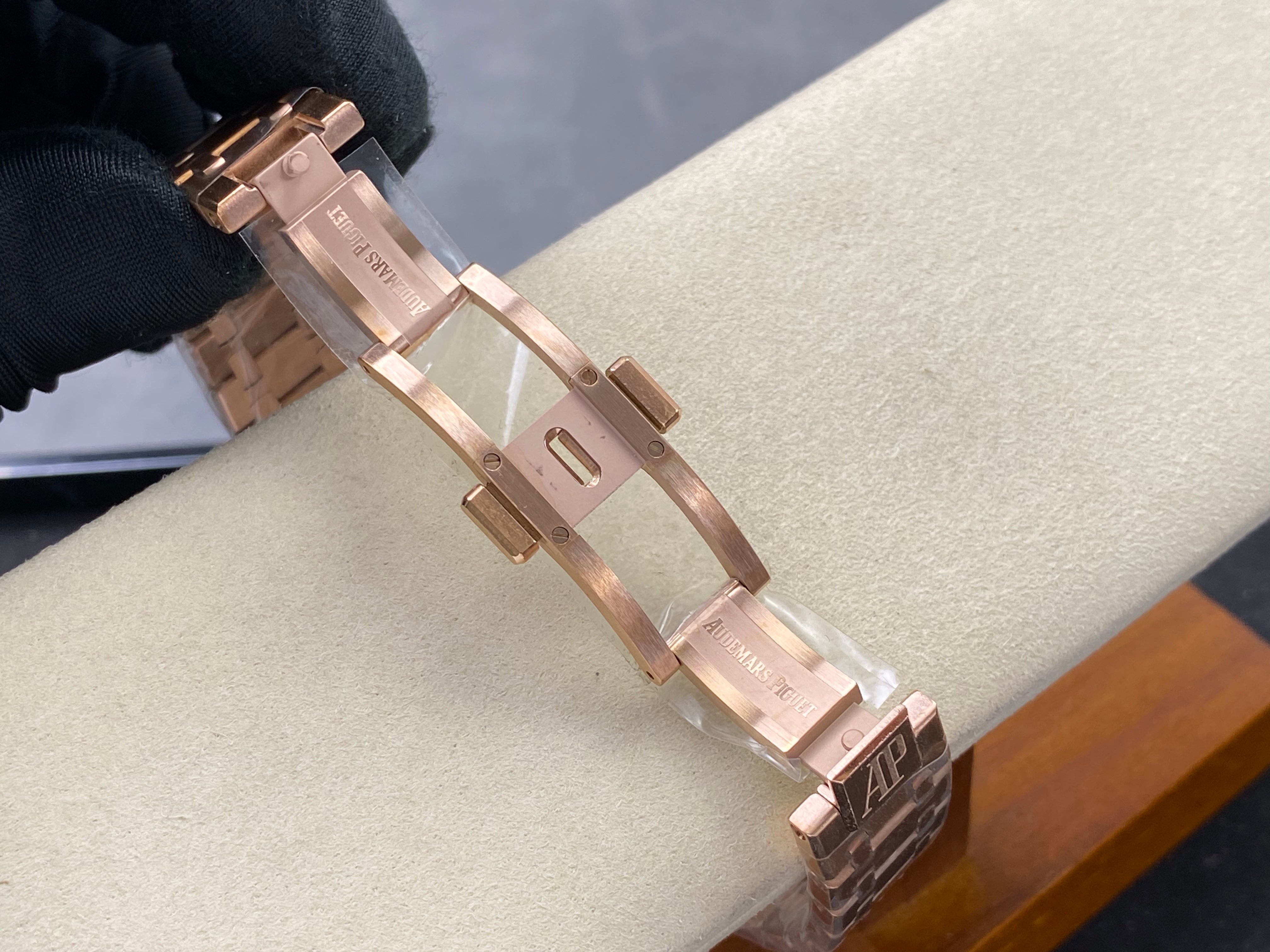 Audemars Piguet Royal Oak 37mm Rose Gold White Dial Diamond Bezel
