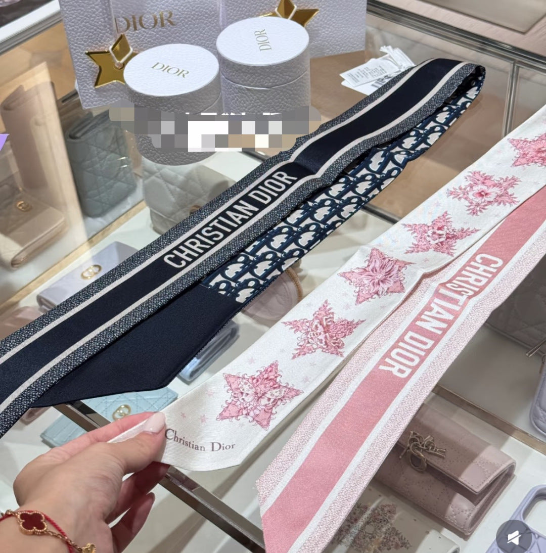 CD Twilly Mini Scarf 105cm  Pink Mulberry Silk 969065