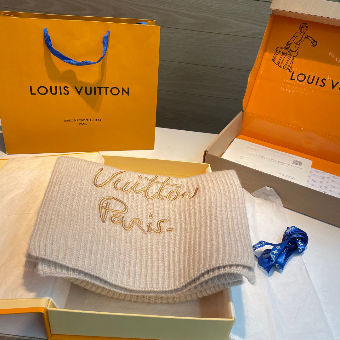LV Exclusive Scarf 180cm Light Beige Wool 978803