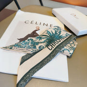 CD Twilly Mini Scarf 105cm Green Mulberry Silk 935273