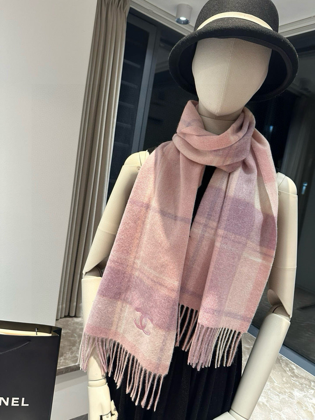 CC 25s Scarf 180cm Pink Cashmere 973463