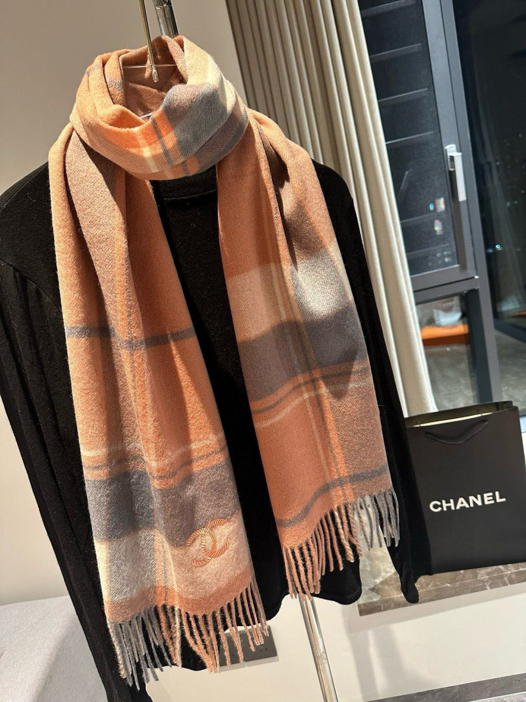 CC 25s Scarf 180cm Camel Brown Cashmere 973464